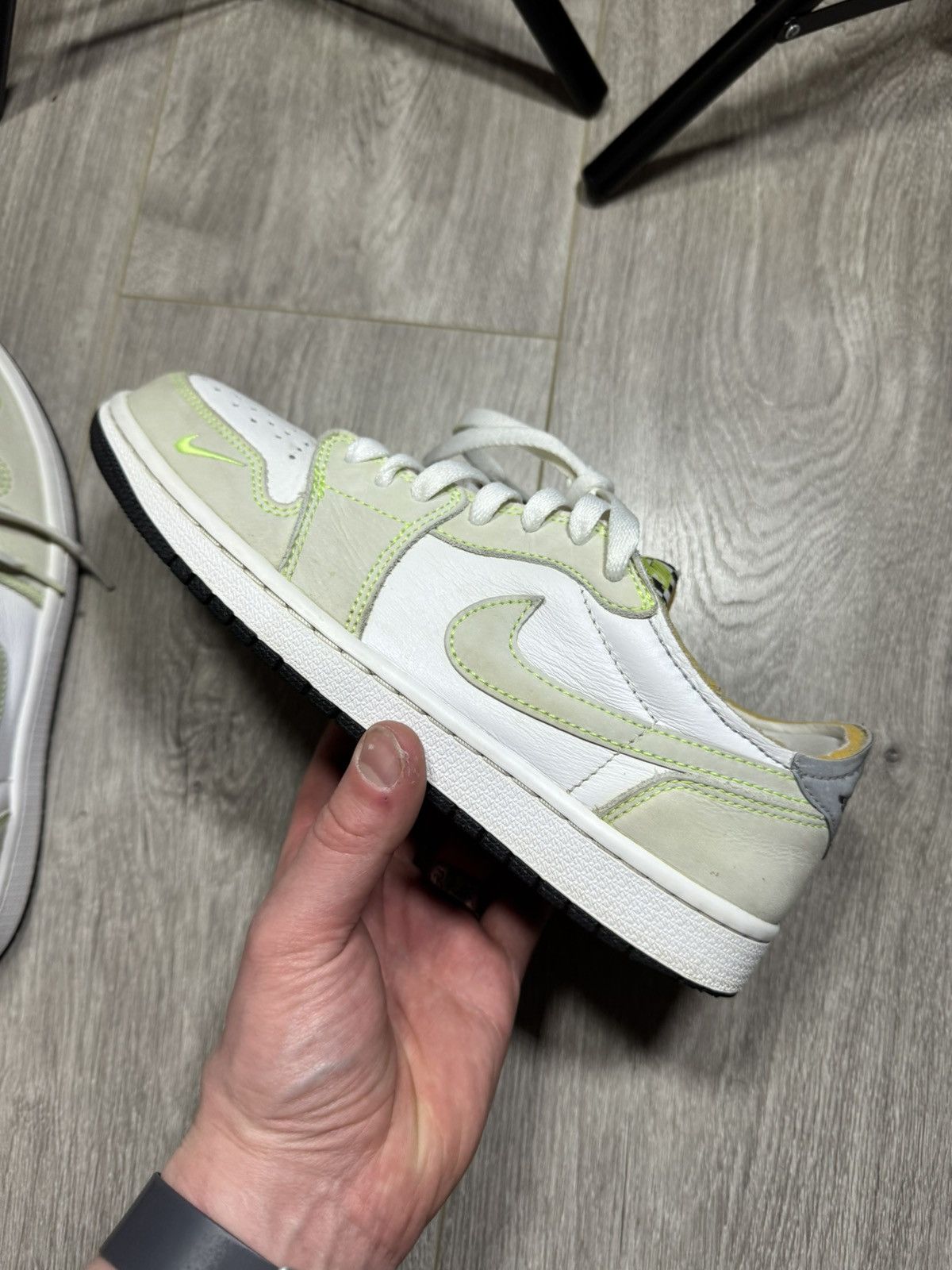 Jordan Brand × Nike Nike Air Jordan 1 Retro Low White Ghost Green Black Grey Size US 8 / EU 41 - 10 Thumbnail