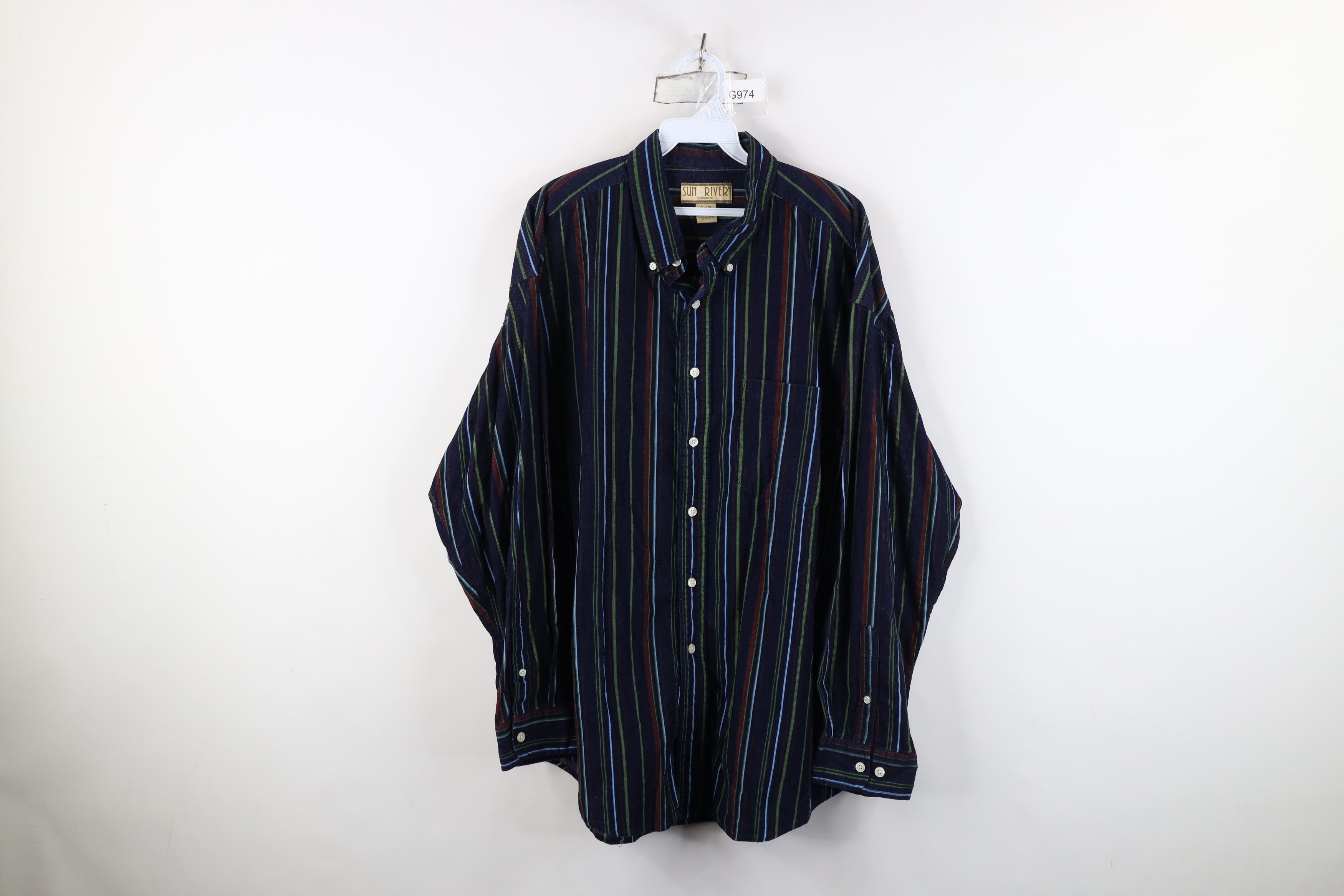 Vintage Vintage 90s Y2K Streetwear Corduroy Collared Button Shirt Size US XL / EU 56 / 4 - 1 Thumbnail