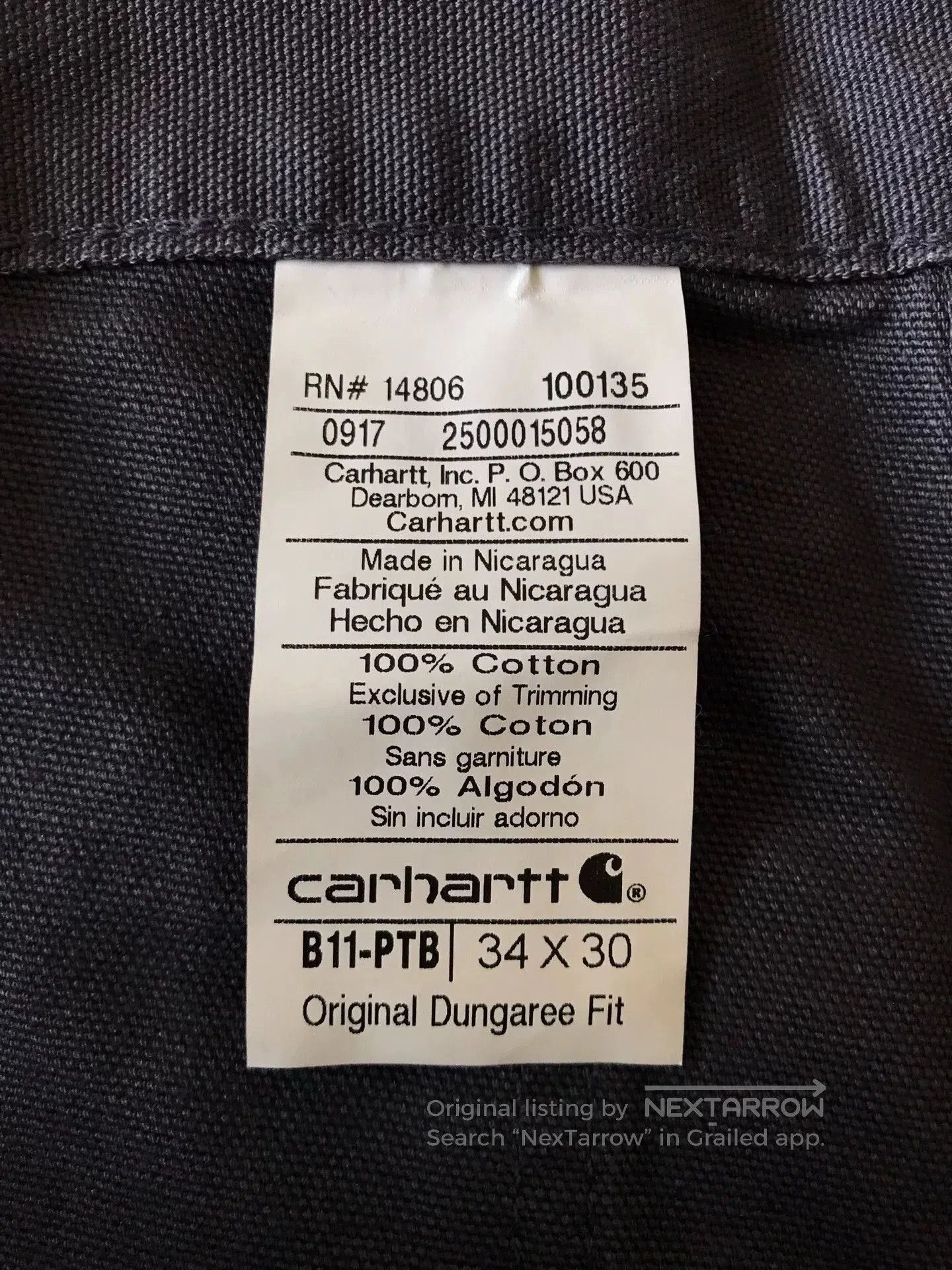 Carhartt Carhartt B11 PTB Work Pants. Size US 34 / EU 50 - 9 Thumbnail