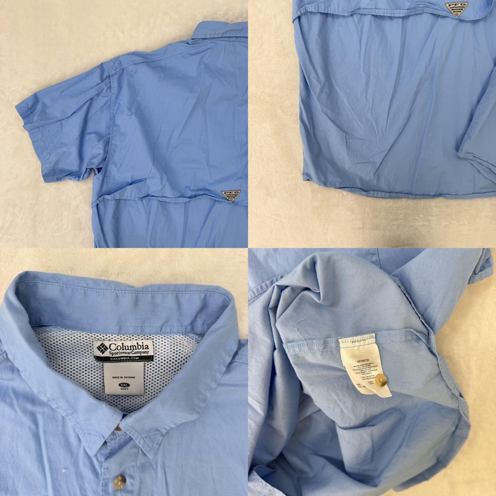 Vintage Columbia PFG Shirt Mens 2XL Blue Button-Up Short Sleeve Fishing Vented Outdoor Casual Summer Size US XXL / EU 58 / 5 - 9 Thumbnail