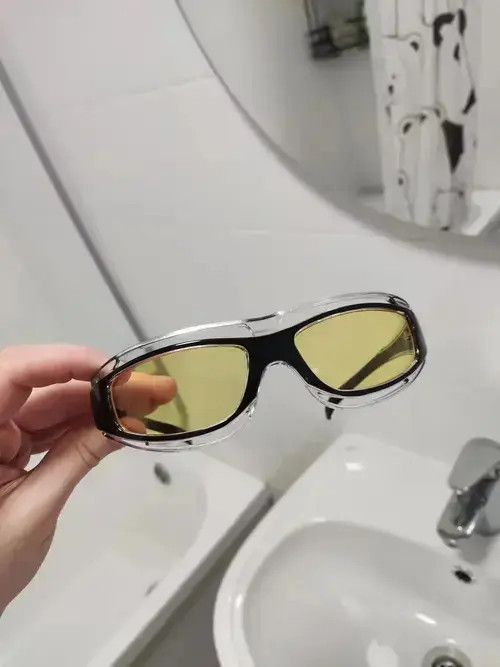 Designer Yellow Lense Cateye Glasses Punk Style Sunglasses Size ONE SIZE - 1 Thumbnail