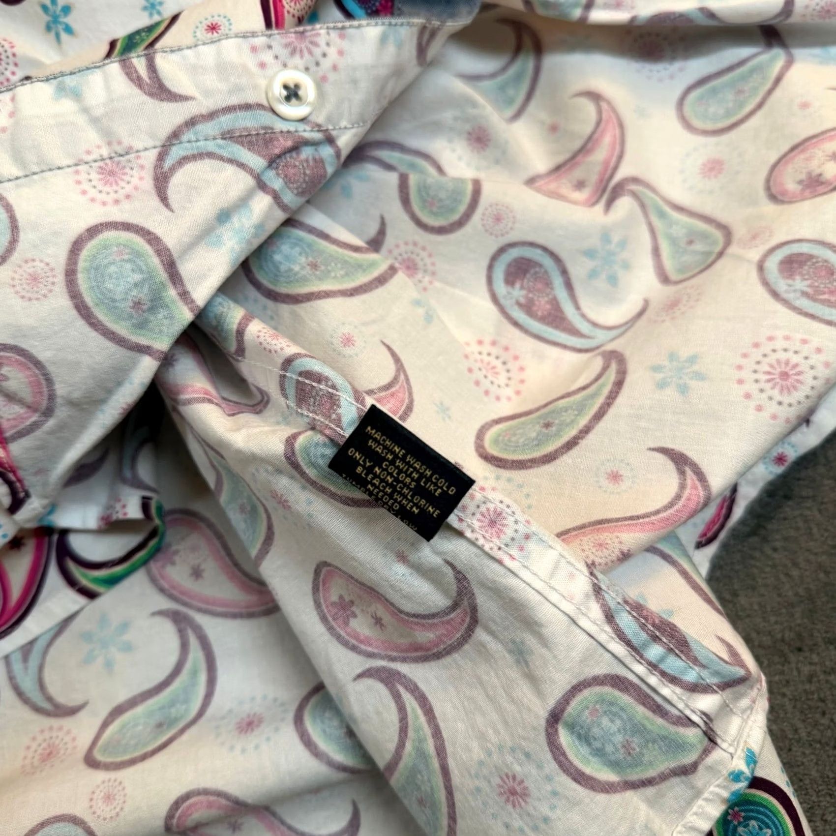 Cremieux Cremieux Premium Denim Button Up Shirt Mens Large White Paisley Stretch NWT Size US L / EU 52-54 / 3 - 7 Thumbnail
