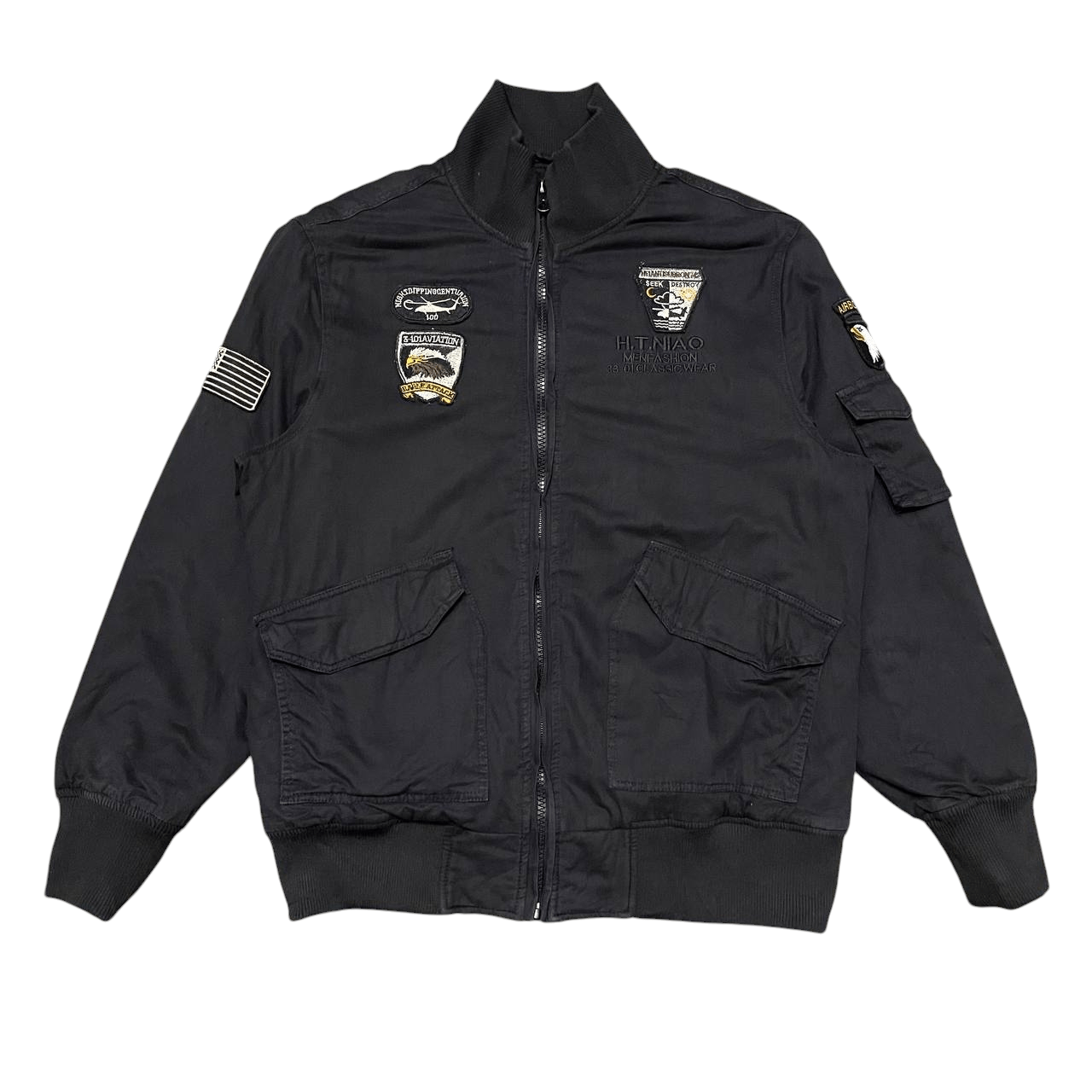 Japanese Brand Vintage H.T.NIAO Airborne Bomber Jacket Size US XL / EU 56 / 4 - 1 Thumbnail