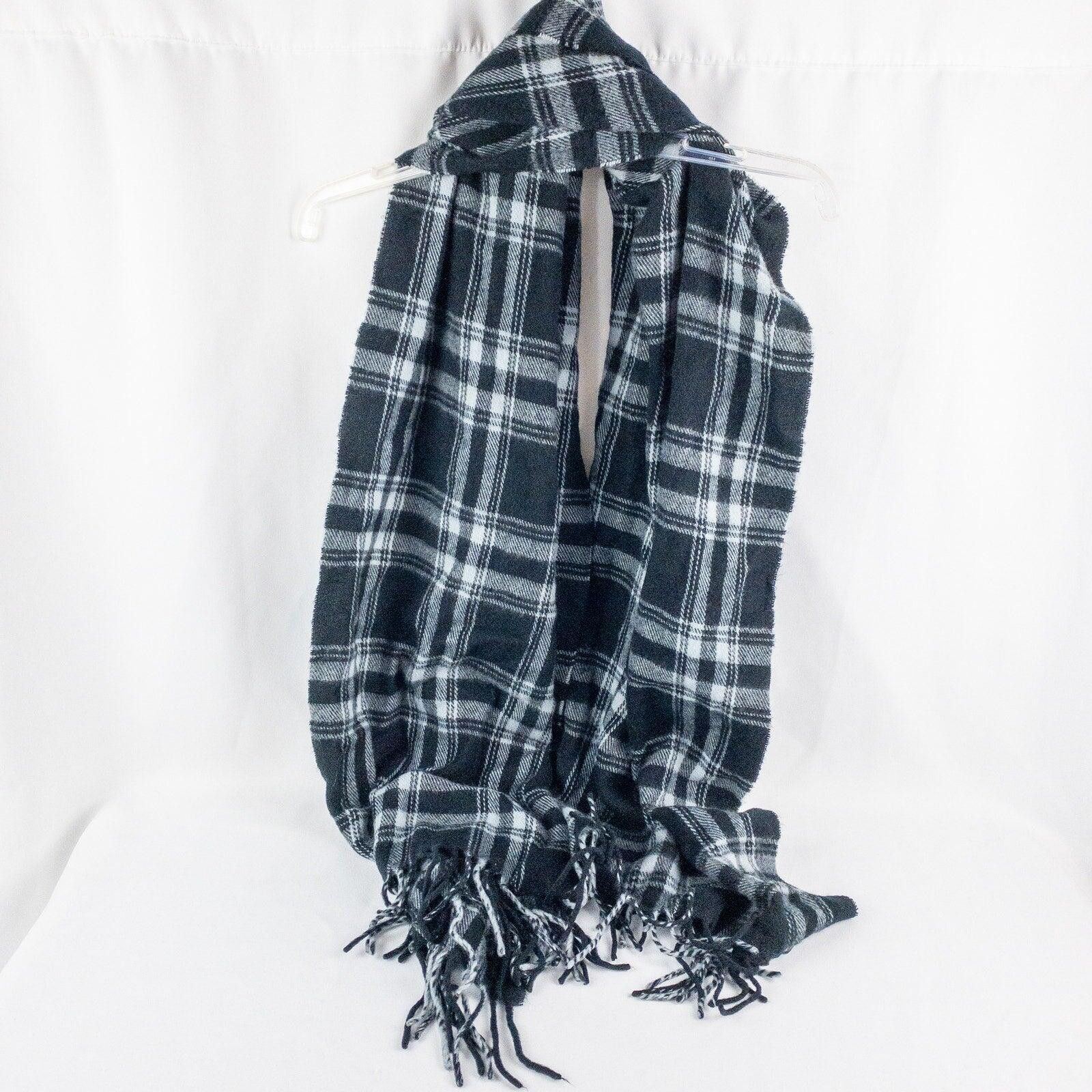 Other Apexx Black Gray Plaid Blanket Scarf Mens Womens One Size Size ONE SIZE - 2 Thumbnail