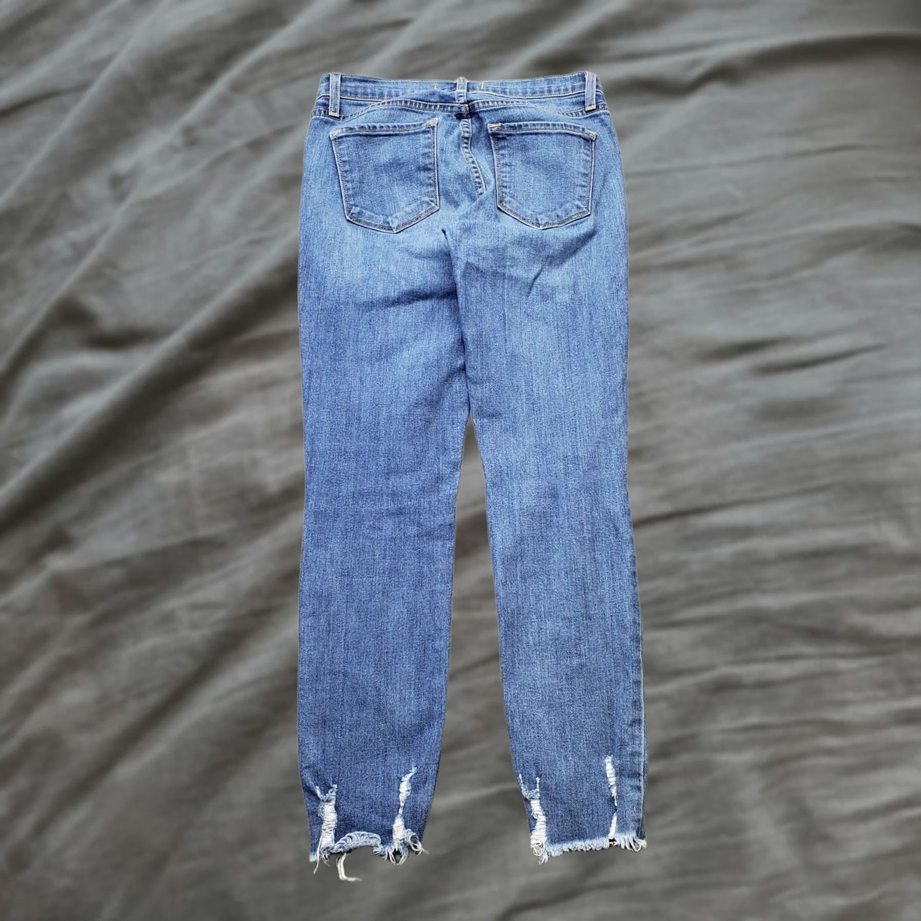 Vintage Flying Monkey Jeans Women 26 Blue Denim Stretch Boho Raw Hem Distressed Made USA Jeans Size 26" / US 2 / IT 38 - 1 Thumbnail