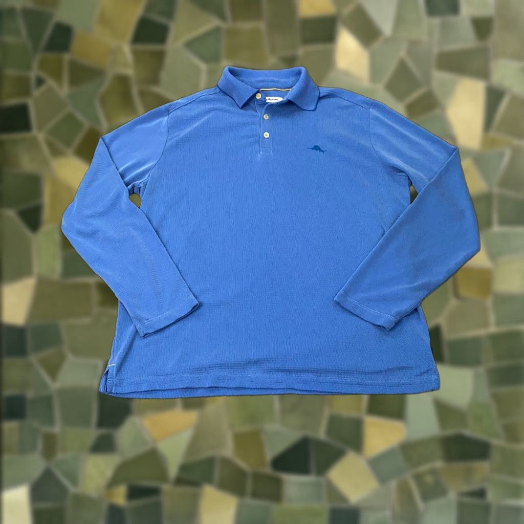 Tommy Bahama VINTAGE Tommy Bahama Island Zone Polo Shirt Mens Medium Blue Long Sleeve Modal Size US M / EU 48-50 / 2 - 1 Thumbnail