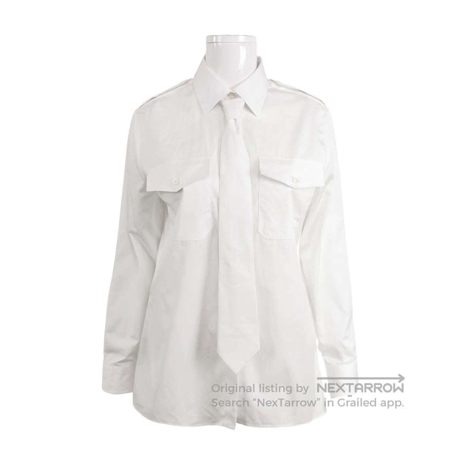 Prada Prada Long Sleeve Collared Shirt with Tie . Size XXS / US 00 / IT 34 - 1 Thumbnail