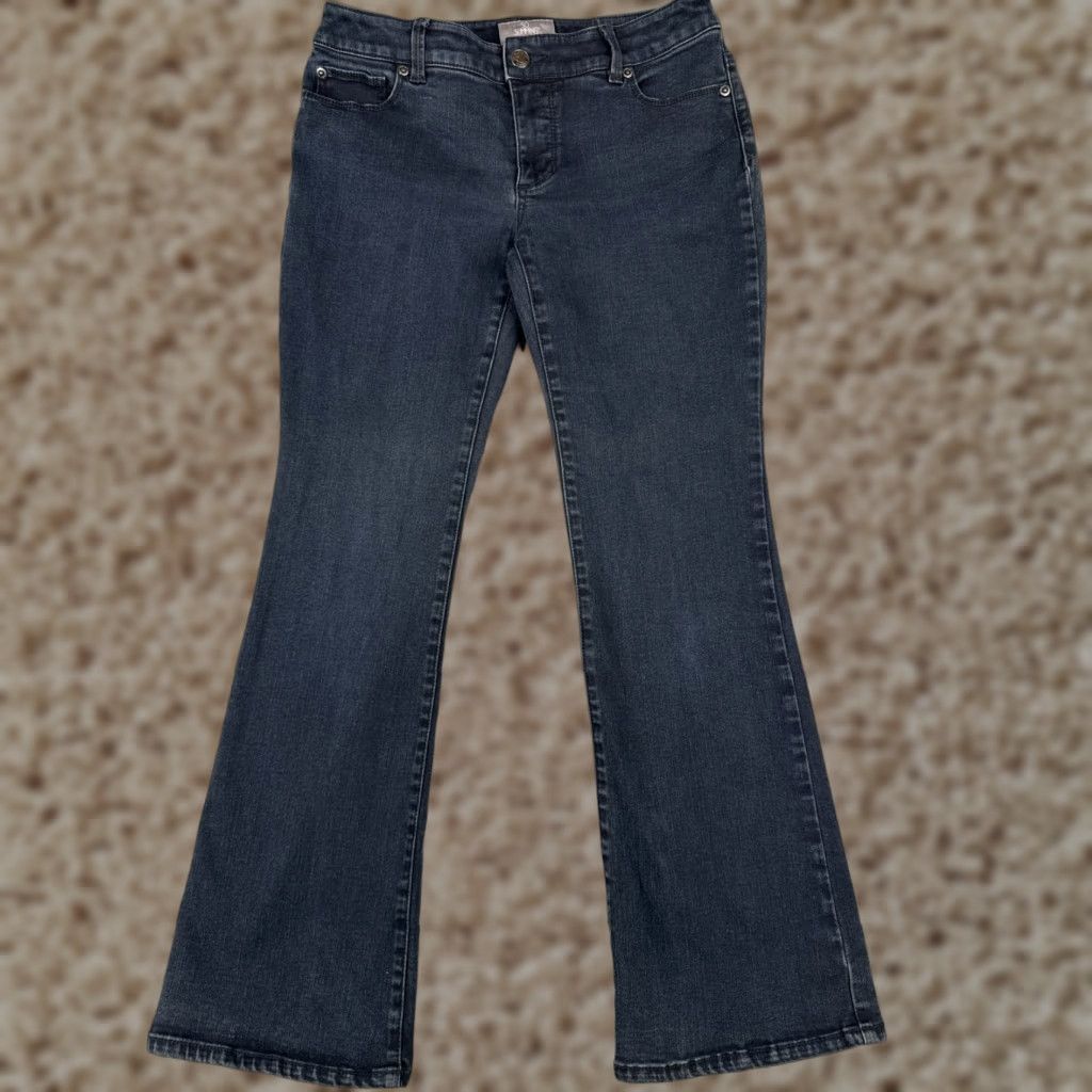 Vintage Chicos Jeans Women Bootcut Denim 29x29 Blue Cotton Blend Low Rise 00 Regular 5-Pocket Logo Embroidered Size 24" / US 00 / IT 34 - 1 Thumbnail