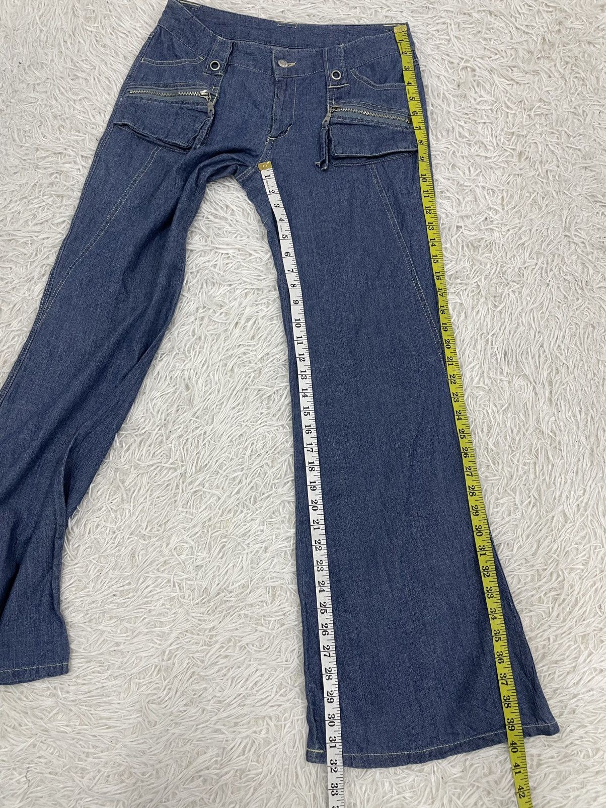 Japanese Brand Flare Jeans Pant Cargo Pockets Size 31" - 7 Thumbnail