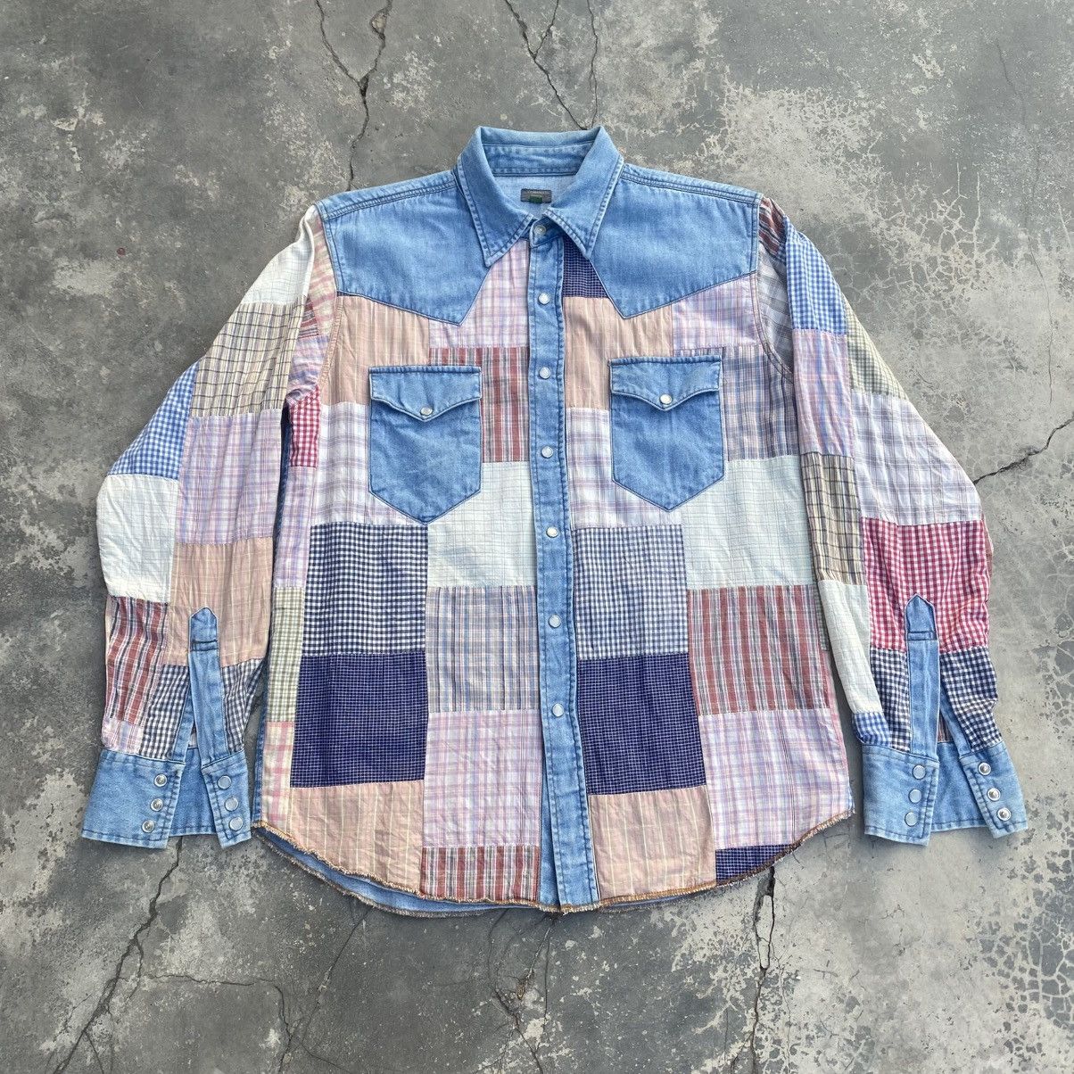 Japanese Brand × Western Rise CORISCO Patchwork Western Snap Button KAPITAL STYLE Size US M / EU 48-50 / 2 - 1 Thumbnail