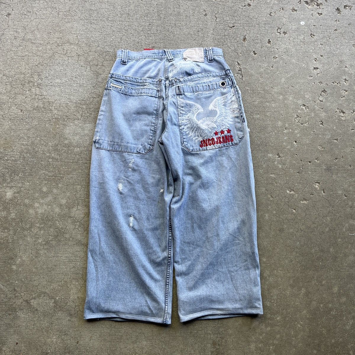 JNCO 2000s JNCO Eagle Repaired Denim Jeans Size US 31 - 1 Thumbnail
