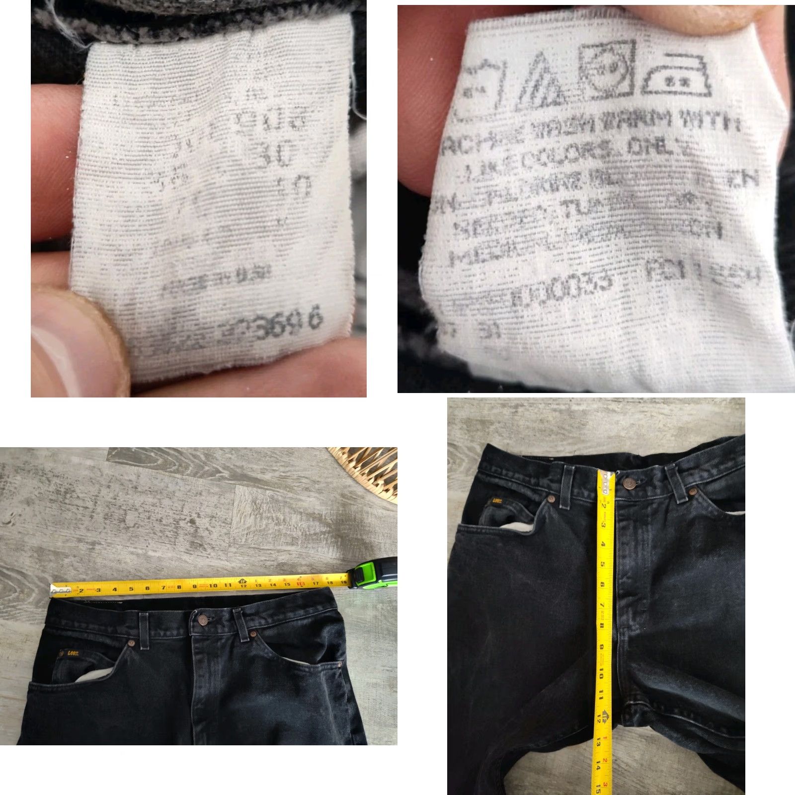 Lee Vintage Lee Jeans Men 36x30 Straight Fit Baggy Black 90s Grunge Made in USA Size US 36 / EU 52 - 8 Thumbnail