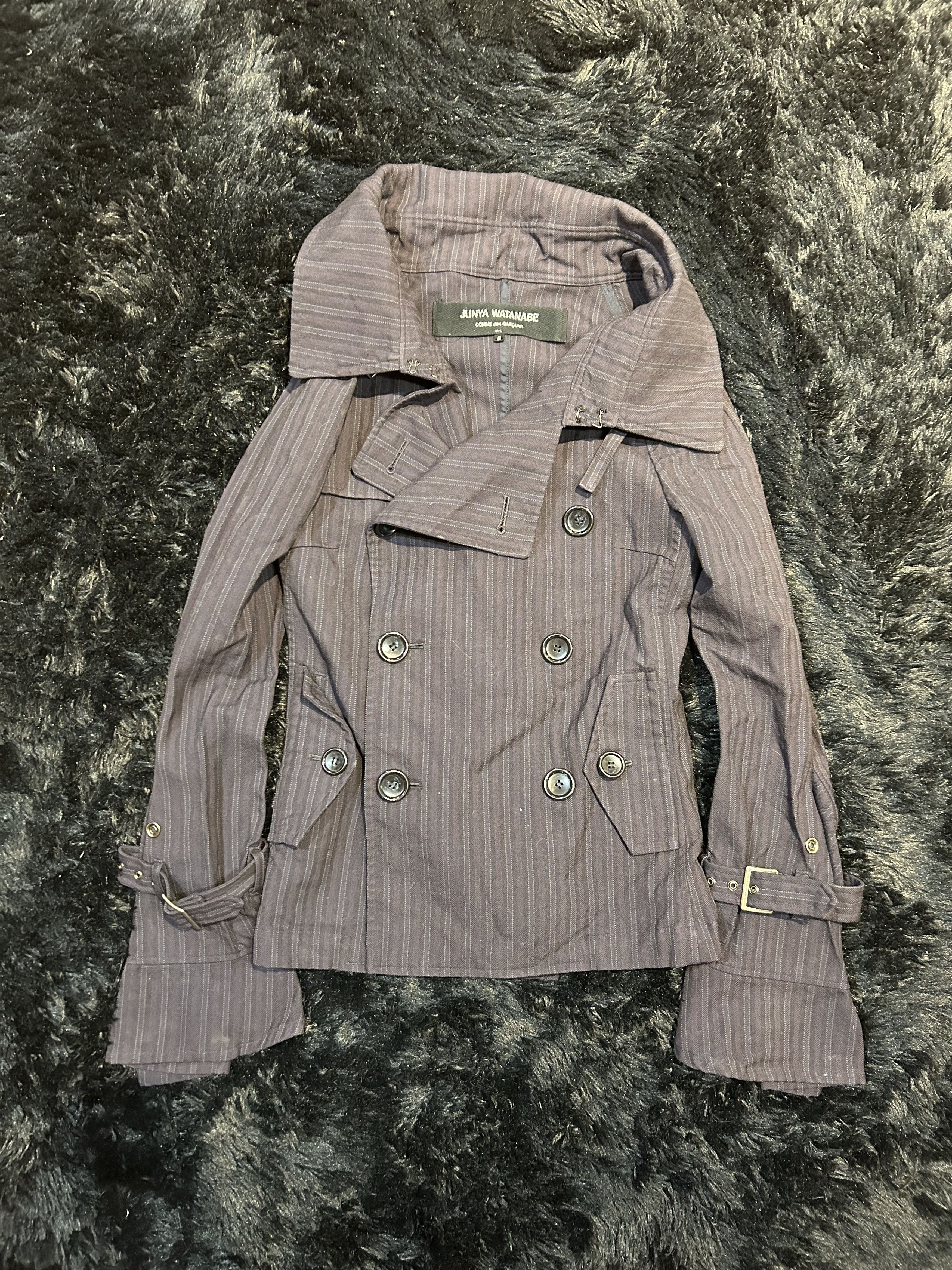 Comme des Garcons × Junya Watanabe Aw/05 Pinstripe Bondage Peacoat Size US S / EU 44-46 / 1 - 1 Thumbnail