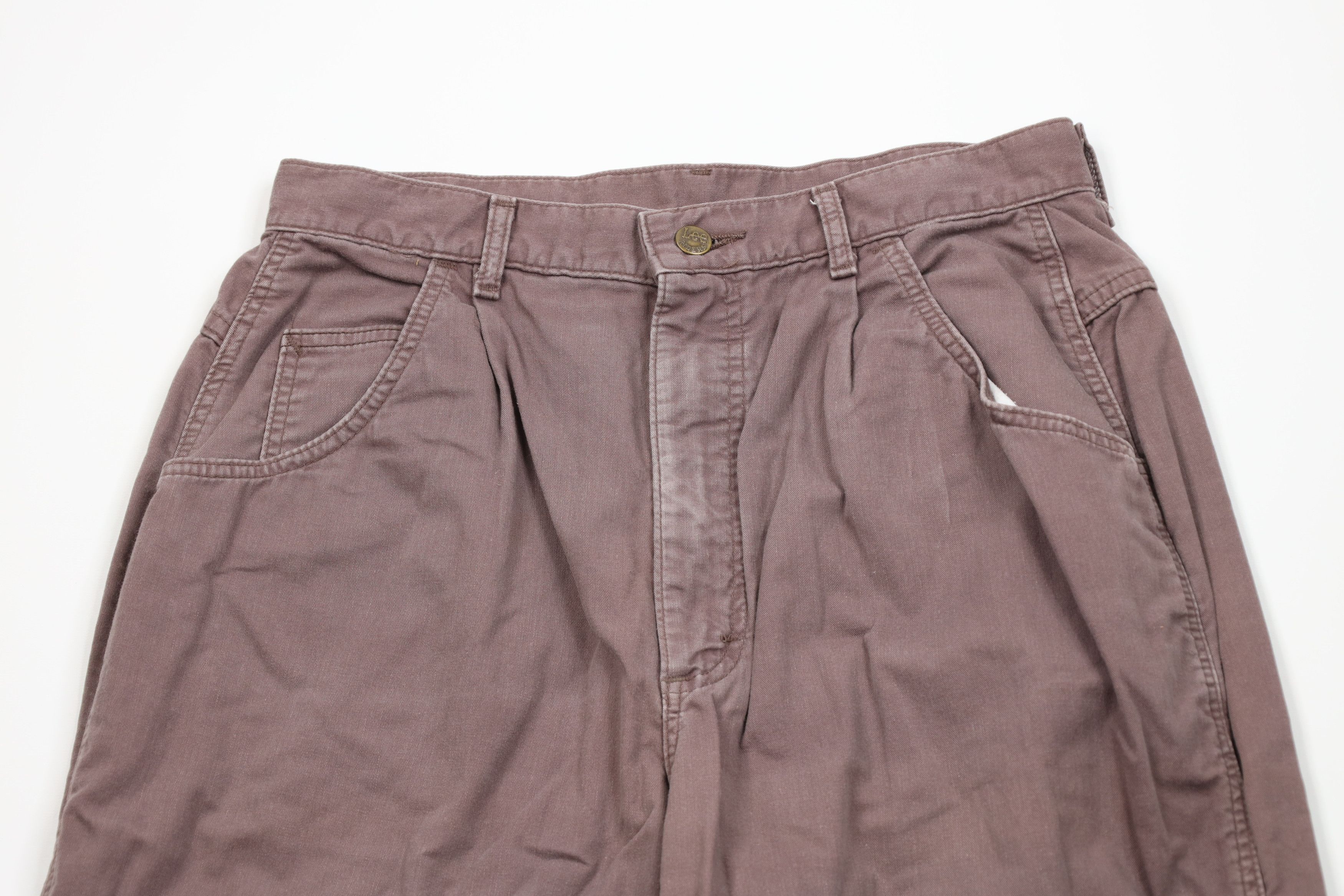 Lee Vintage 90s Lee Pleated Tapered Leg Chino Pants Purple USA Size 38" / US 16 / IT 52 - 2 Thumbnail