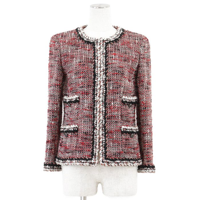 Chanel Chanel Chanel Tweed Wool Nylon Jacket Textile Outerwear P39769 DUTY FREE for USA Size ONE SIZE - 1 Thumbnail