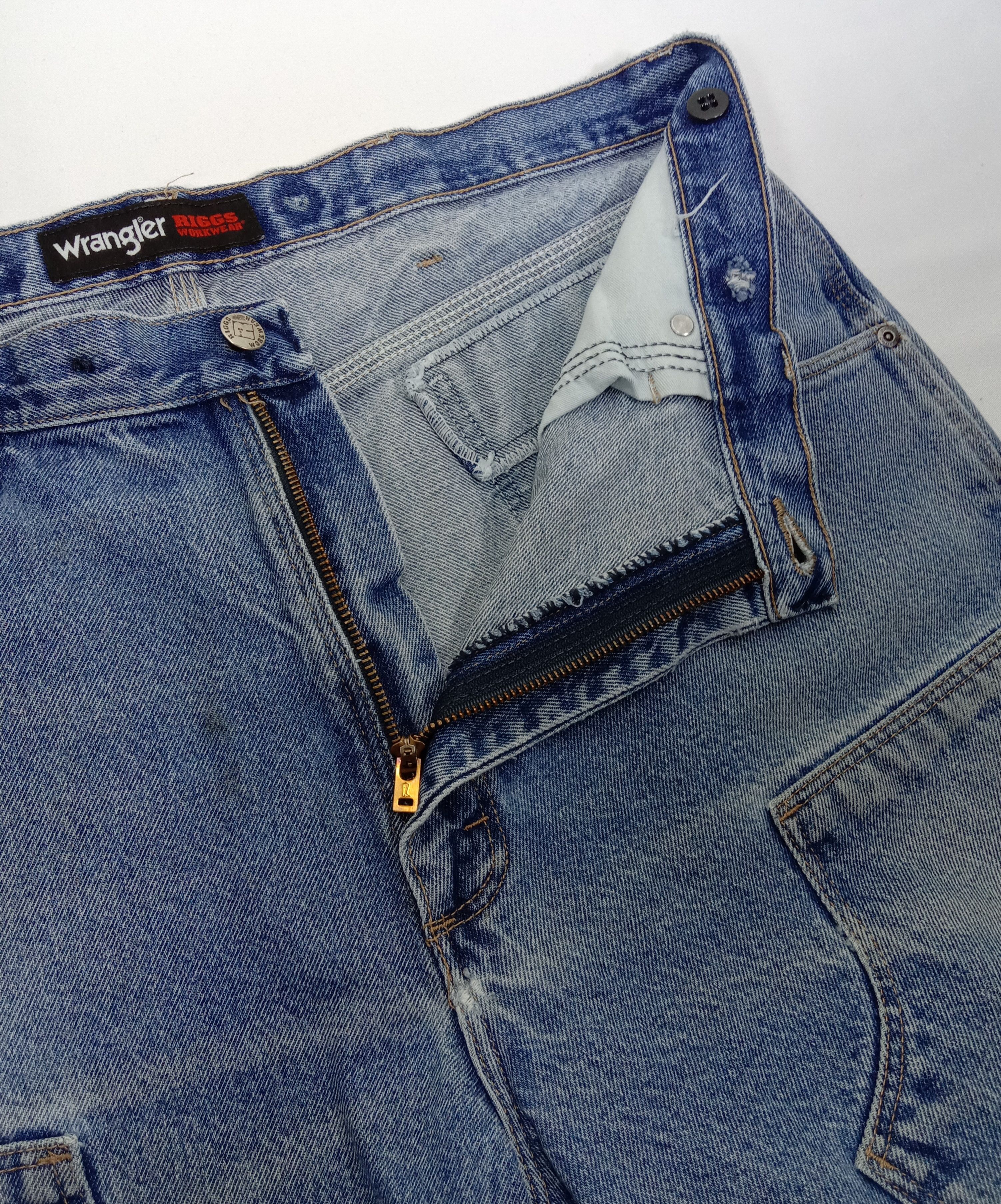 Wrangler Vintage Wrangler Rigg Workwear Faded Blue Double Knee Jeans Size US 37 - 11 Thumbnail
