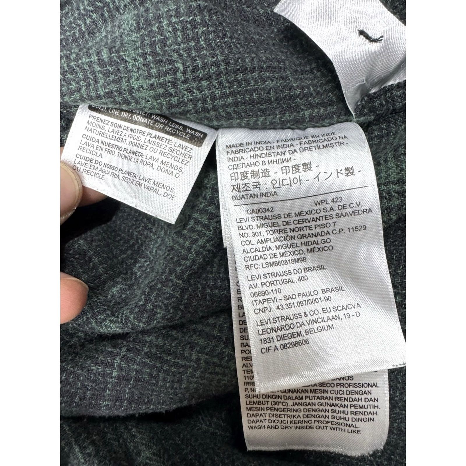 Levi's Levi's Classic Worker Flannel Overshirt Plaid Green Blue Relaxed Fit Mens Large Size US L / EU 52-54 / 3 - 7 Thumbnail