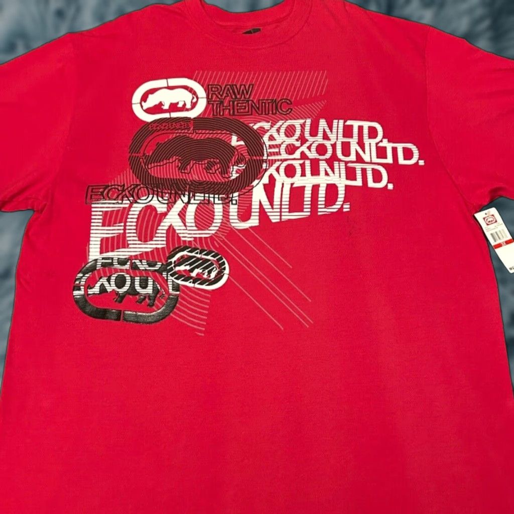 Ecko Unltd. VINTAGE Ecko Unltd Logo Shirt Mens 3XL Red Grunge Hip Hop Skater Y2K VTG NWT Size US XXL / EU 58 / 5 - 1 Thumbnail