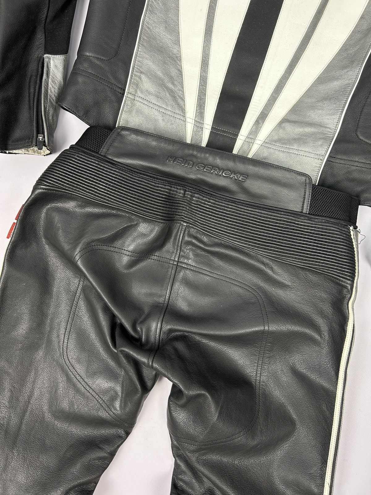 Vintage Hein Gericke 2 Piece Set Leather Motorcycle Jacket Trousers Size US M / EU 48-50 / 2 - 24 Thumbnail