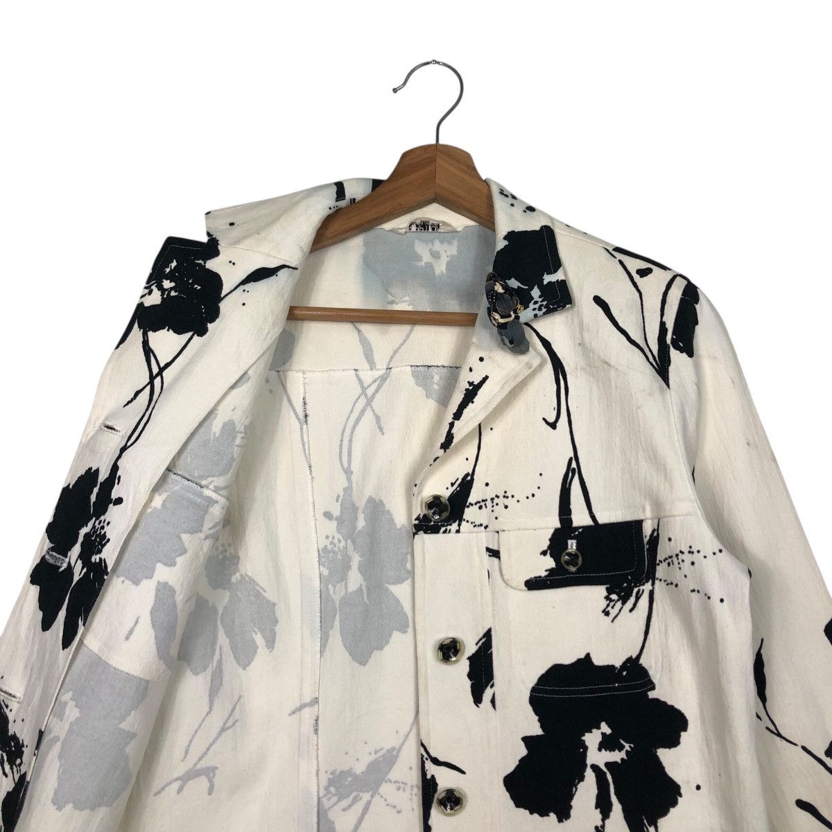 Japanese Brand 📌Vintage Cropped Chore Jacket Floral Ripption Issey Miyake Size M / US 6-8 / IT 42-44 - 15 Thumbnail