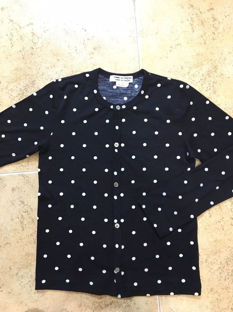 Comme des Garcons Comme Des Garcons Blue polka dot cashmere cardigan Size S / US 4 / IT 40 - 1 Thumbnail