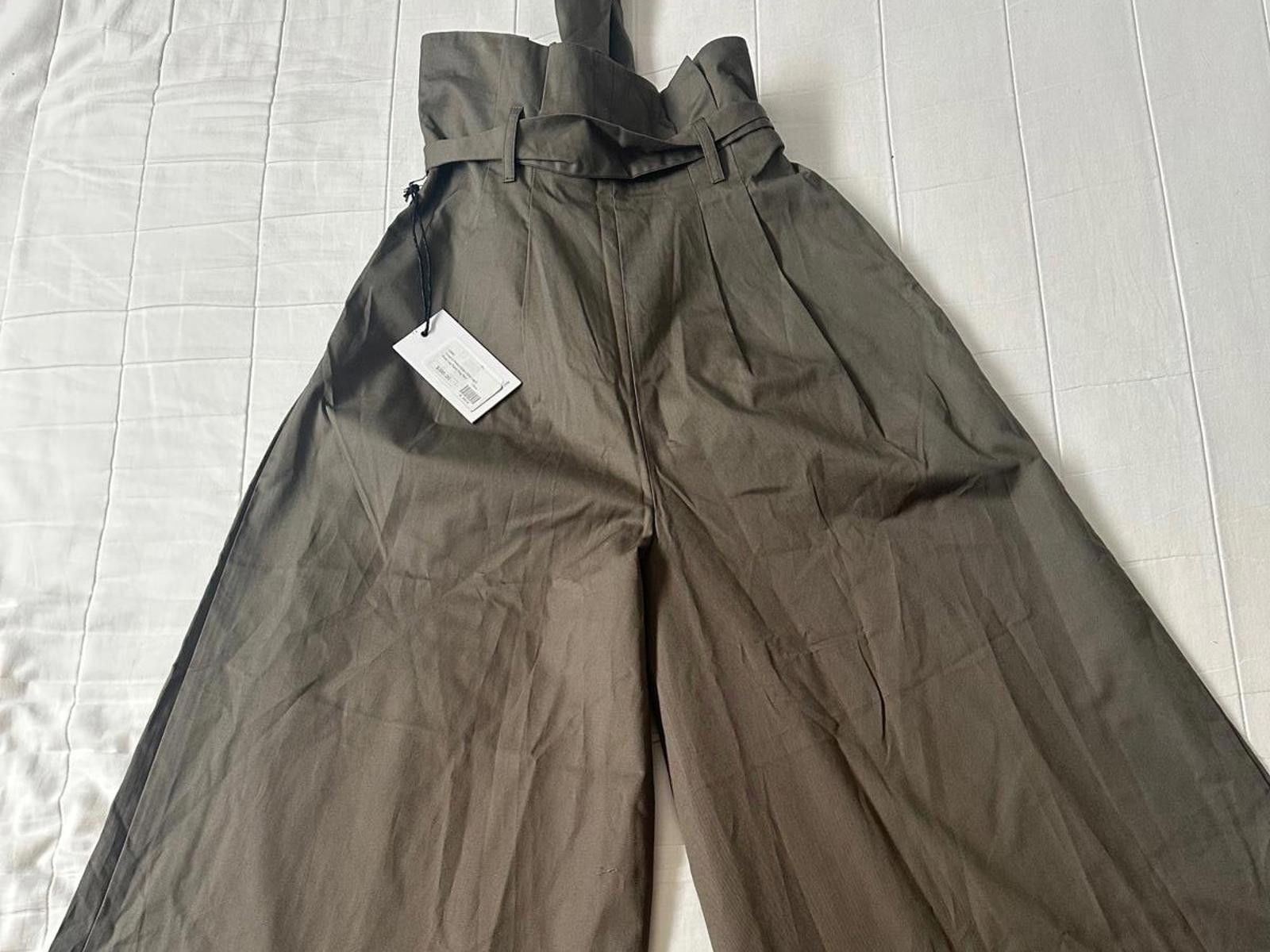 Other Prose & Poetry “Aiden” Wide-Leg Paper-Bag Pants – S - Olive Size 28" / US 6 / IT 42 - 2 Thumbnail