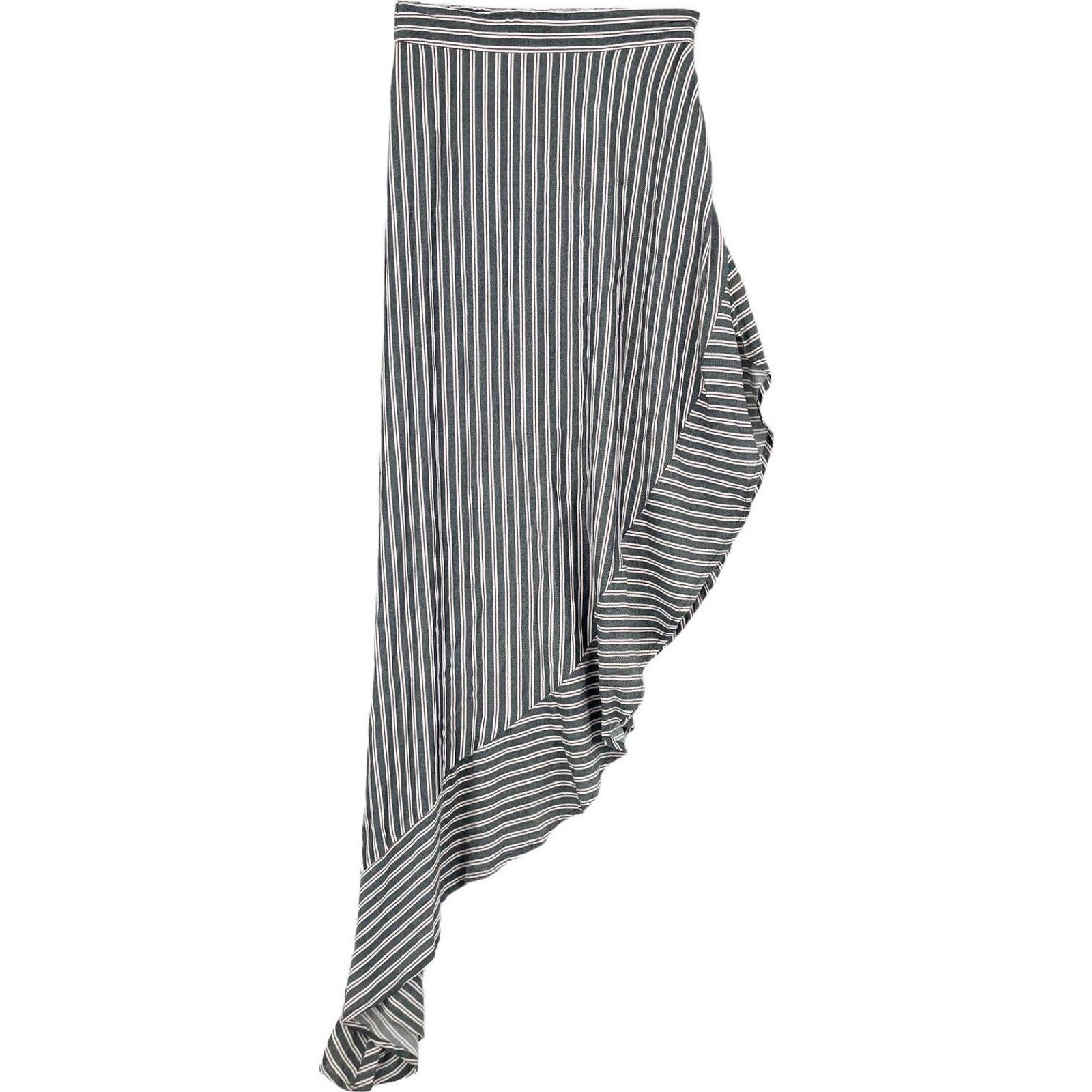 Other Lulus Stripe Burgundy Navy Asymmetrical Maxi Skirt Size XS Size 25" / US 0 / IT 36 - 1 Thumbnail