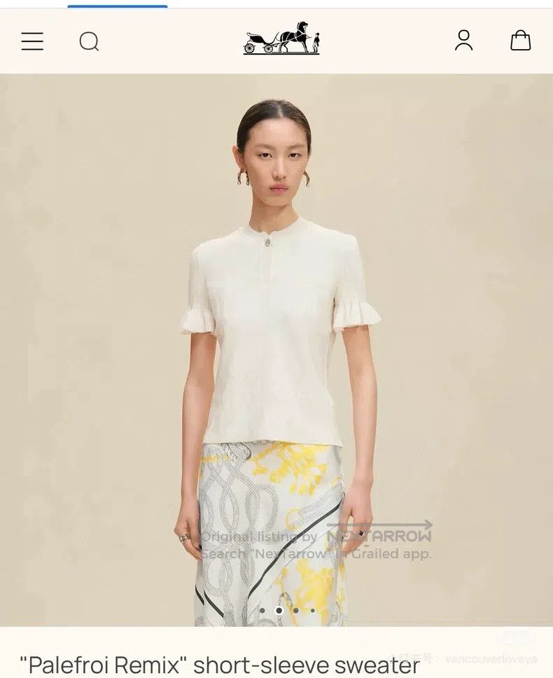 Hermes Hermes Women's Short Sleeve Knit Top Size XS / US 0-2 / IT 36-38 - 5 Thumbnail