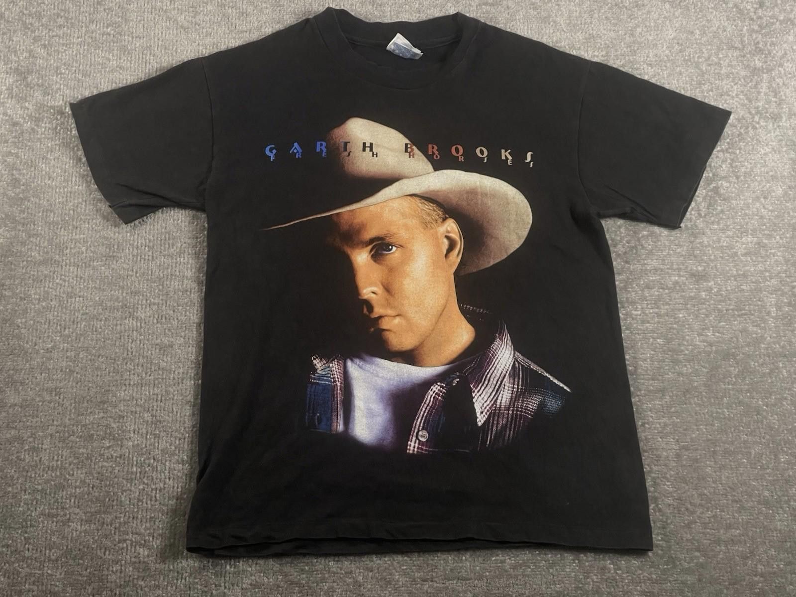 Hanes Vintage 90s Garth Brooks Country Cowboys Handles Faded Shirt Size US M / EU 48-50 / 2 - 1 Thumbnail