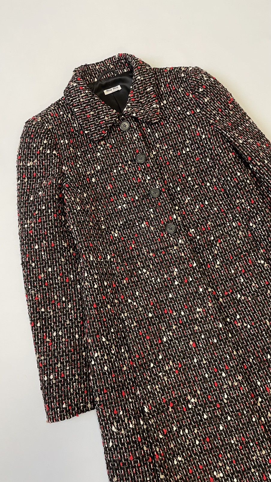 Prada A/W 18 ‘Punk Tweed Boucle’ Wool Overcoat Size S / US 4 / IT 40 - 5 Thumbnail