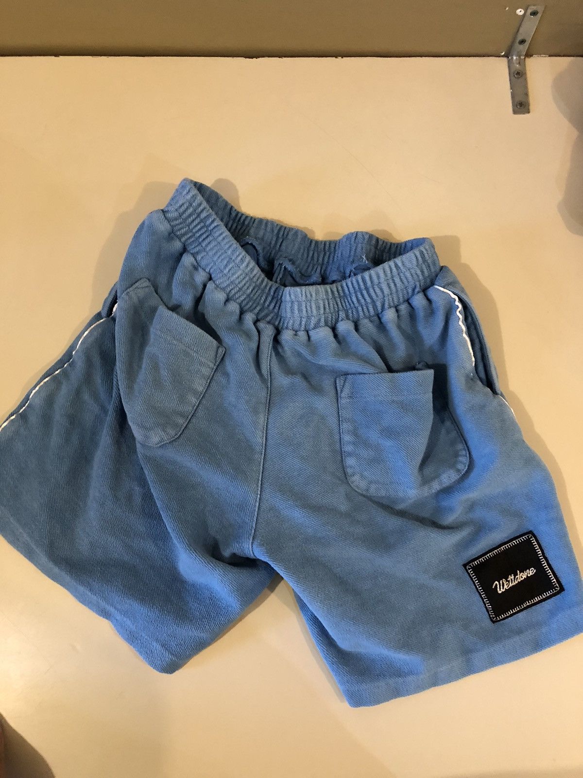 Japanese Brand × WE11DONE We11 Done blue Cotton Logo Shorts M size Size US 32 / EU 48 - 3 Thumbnail