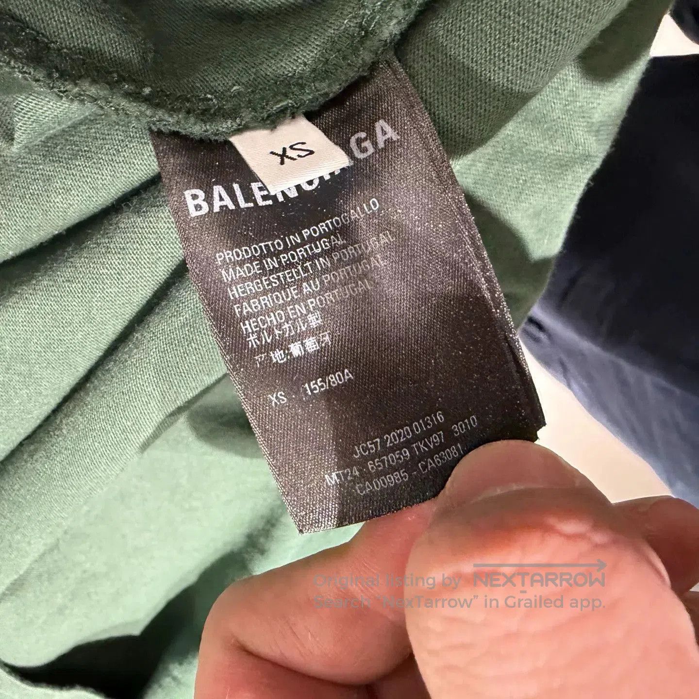 Balenciaga Balenciaga Two-Piece Spliced Green Unisex Short T. Size US XS / EU 42 / 0 - 4 Thumbnail