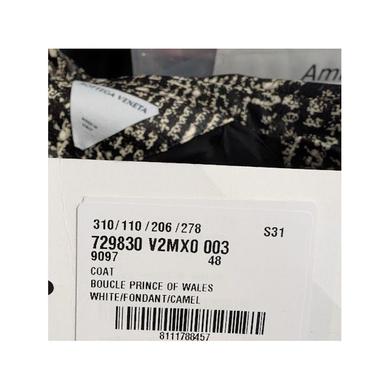 Bottega Veneta o1rshd1 Doucle Prince Of Wales Coat in White/Fondant/Camel Size US M / EU 48-50 / 2 - 23 Thumbnail