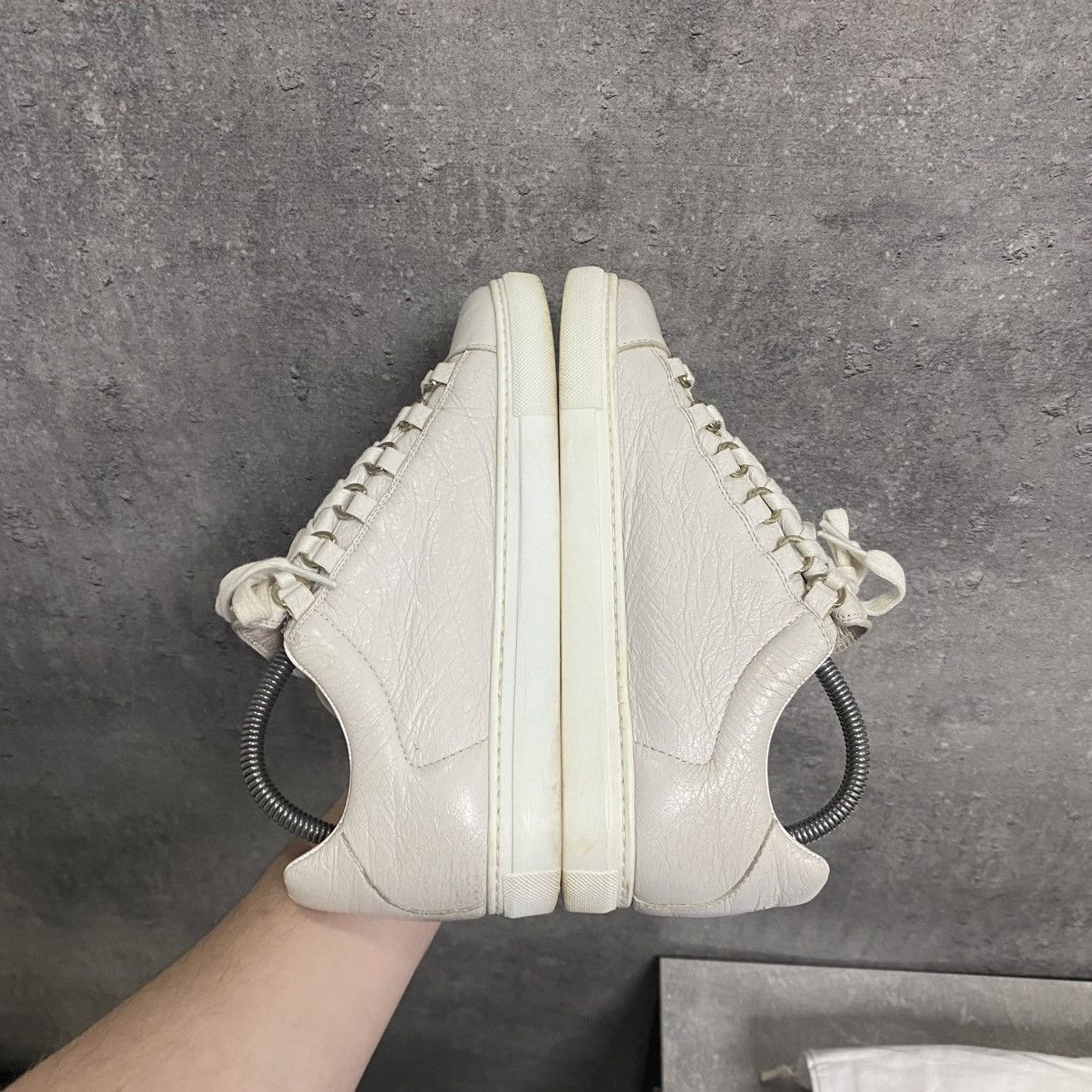 Balenciaga Balenciaga Arena Low Top White Leather Shoes With Box Luxury Size US 5.5 / EU 38 - 8 Thumbnail