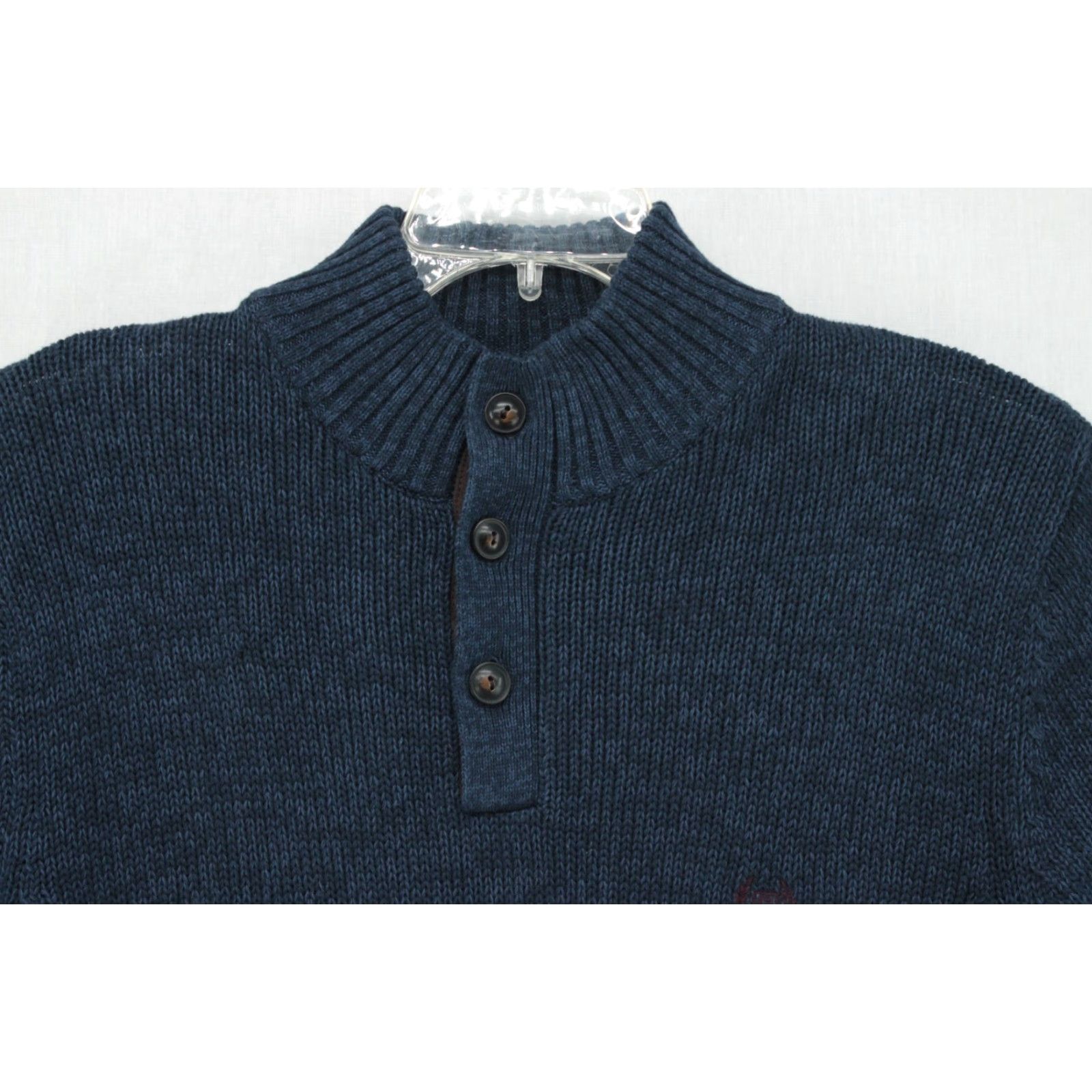 Chaps CHAPS Sweater Men's Medium Blue Henley Mock Neck Heavy NWT Cozy Cabincore Hiking Logo Mens Size US M / EU 48-50 / 2 - 2 Thumbnail