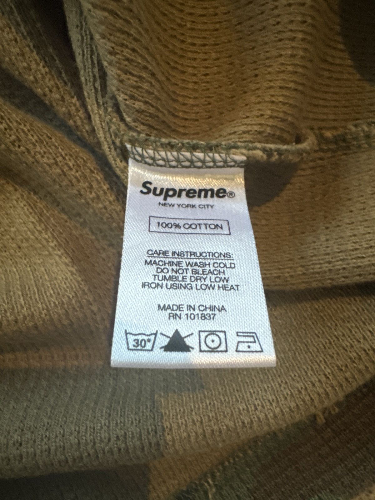 Supreme Hooded Waffle Ringer Woodland Camo Size US M / EU 48-50 / 2 - 9 Thumbnail