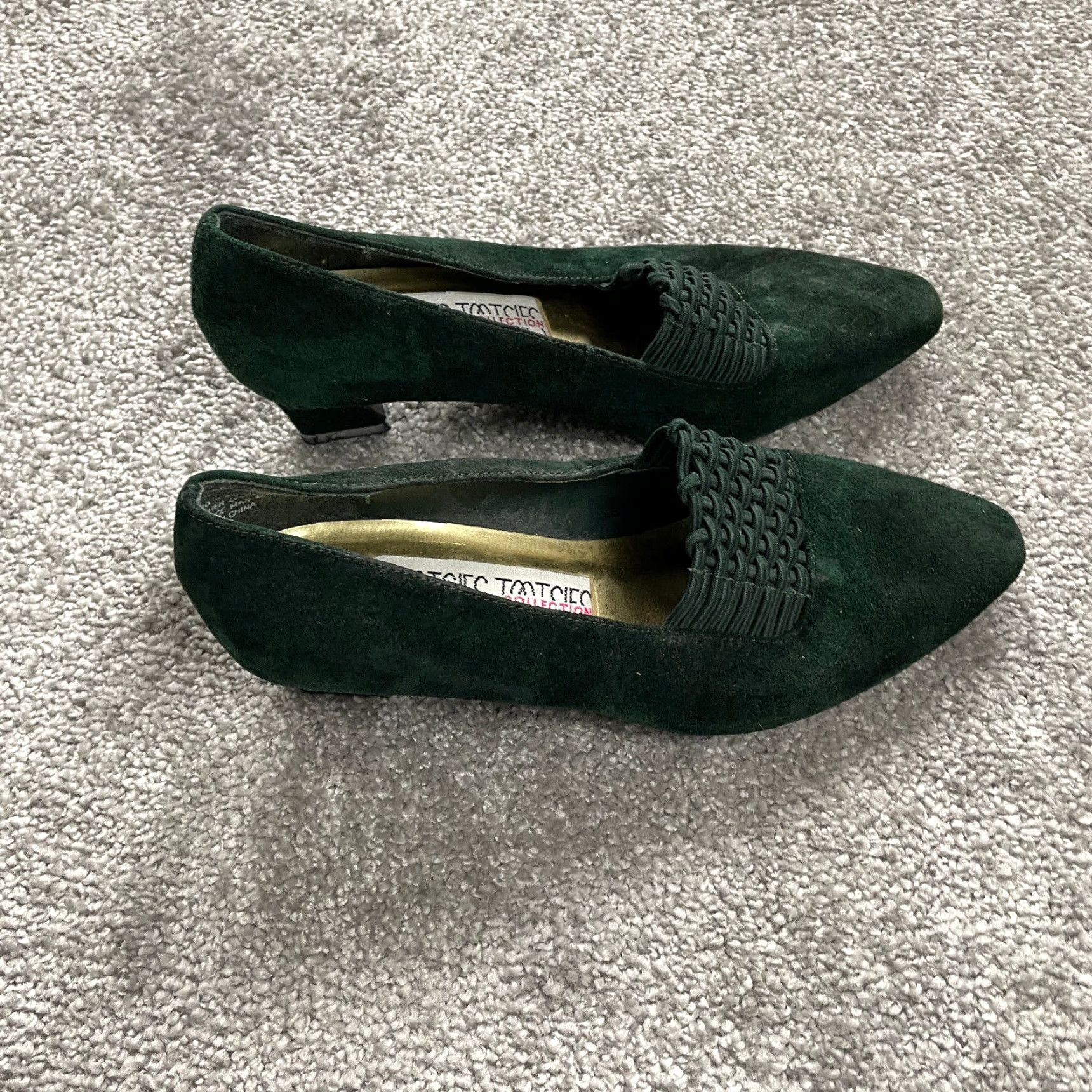 Vintage VINTAGE Mootsies Tootsies Womens Slip On Loafer Shoes Size 6M Green Suede Leather 2" Block Heel Casual Dress Size US 6 / IT 36 - 4 Thumbnail