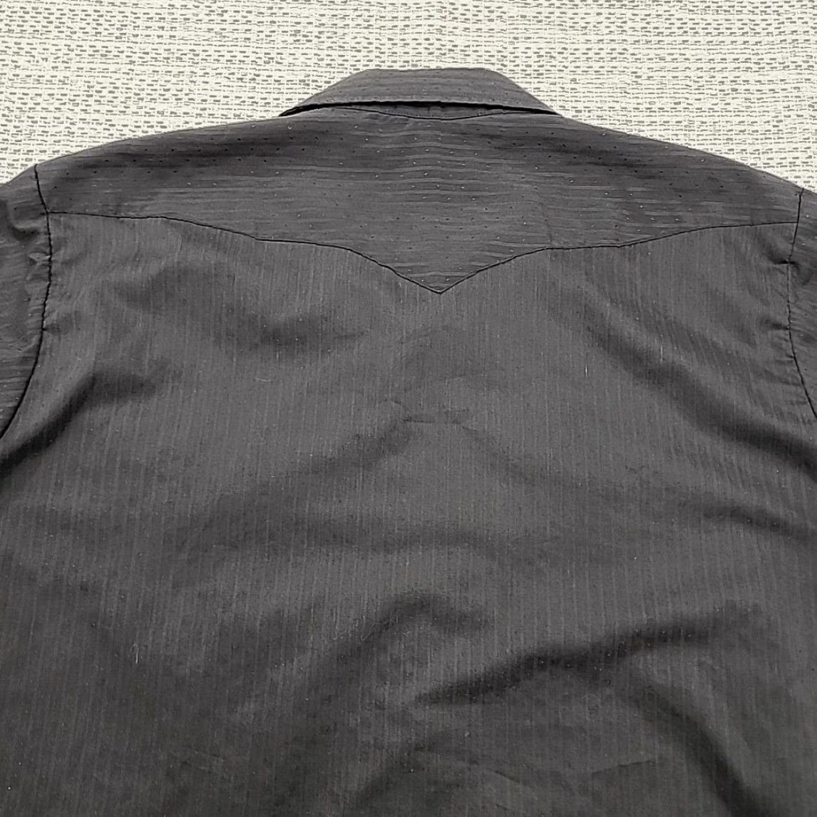 Vintage VINTAGE Panhandle Slim Pearl Snap Shirt 18-36 Black Striped Western USA Made Cowboy Shirt Mens Regular 100% Cotton Size US XXL / EU 58 / 5 - 7 Thumbnail