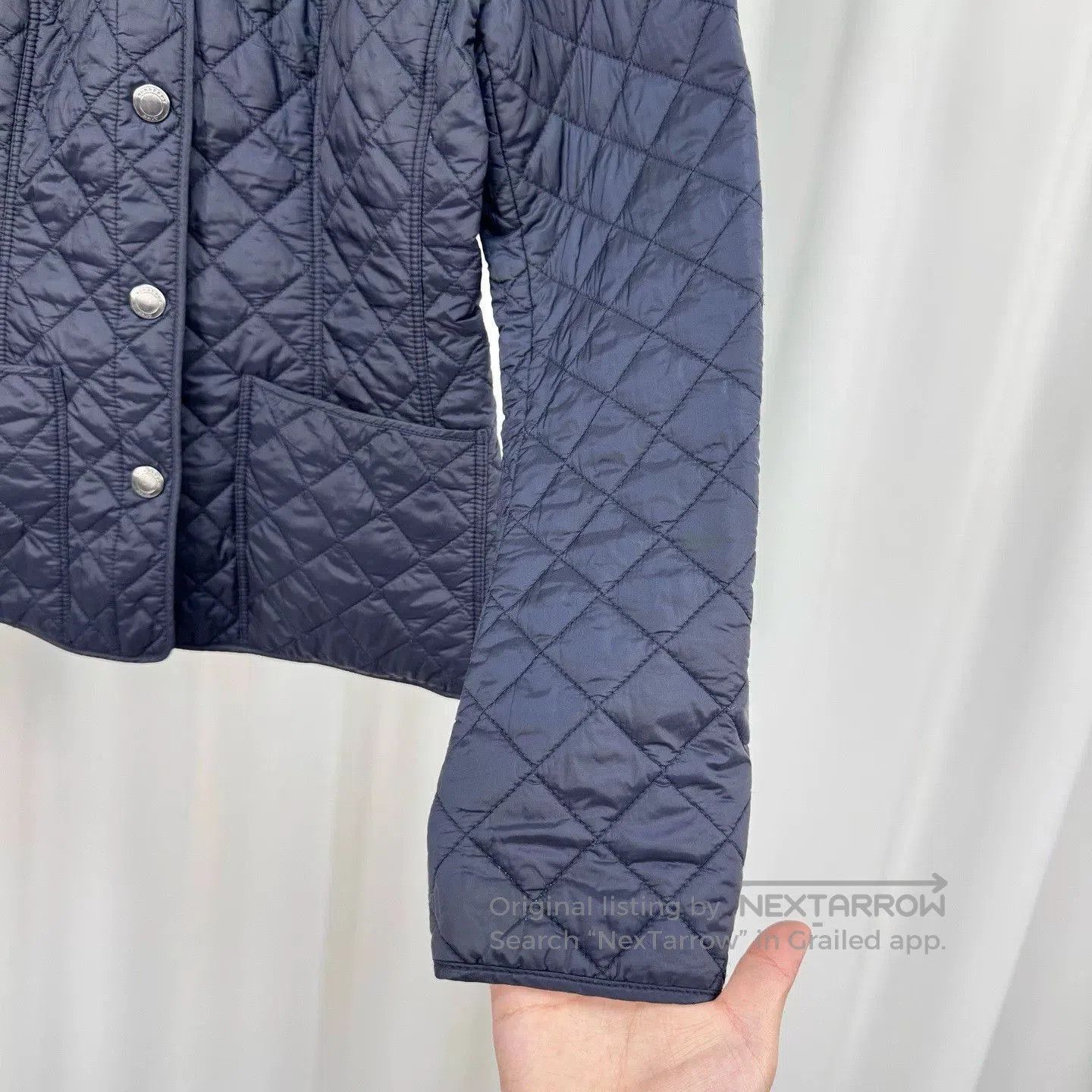 Burberry navy quilted cotton jacket by burberry. Size S / US 4 / IT 40 - 4 Thumbnail