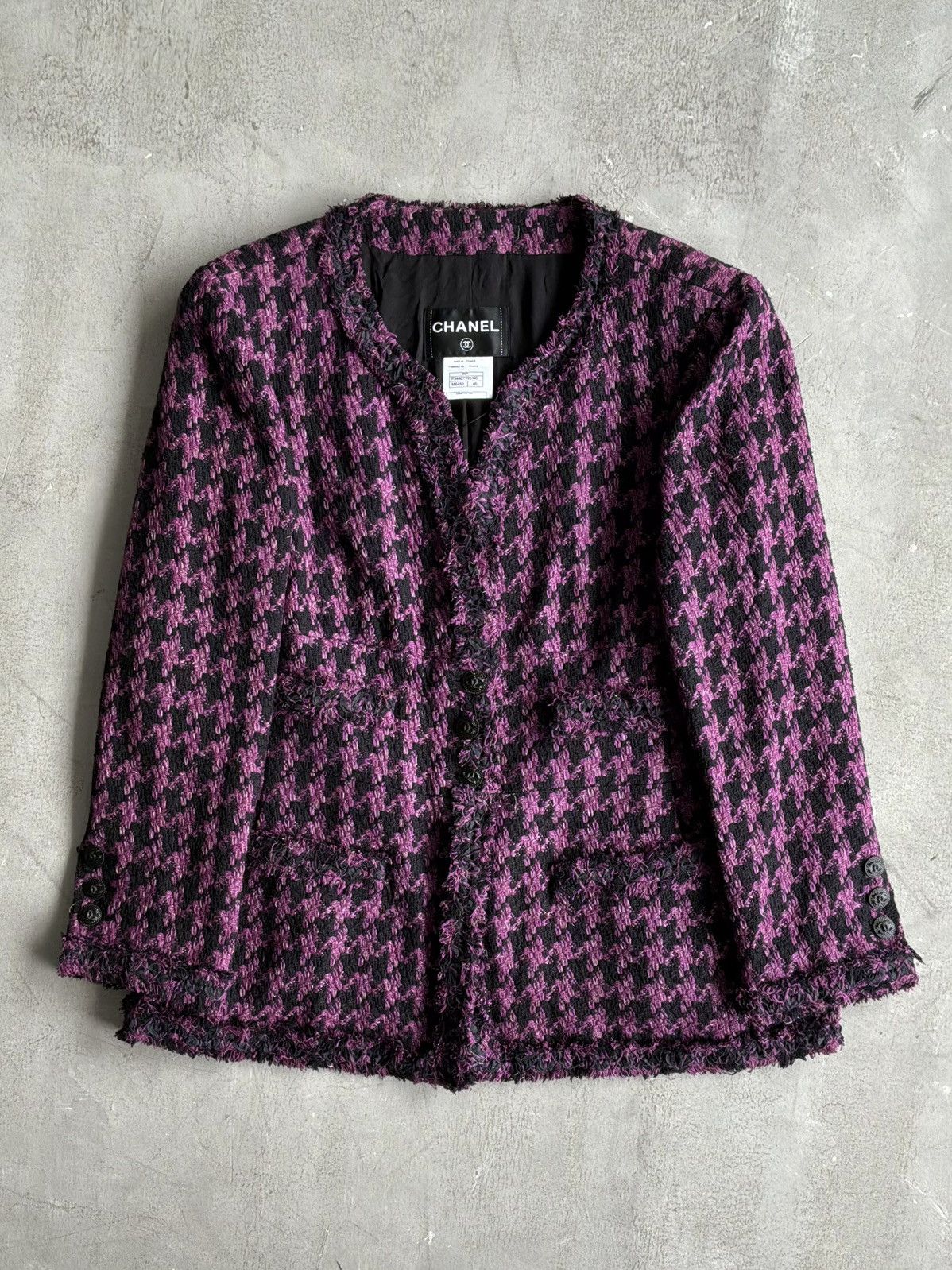 Chanel 2009 Chanel - Purple & Black Tweed Multipocket Tweed Blazer Size XL / US 12-14 / IT 48-50 - 1 Thumbnail