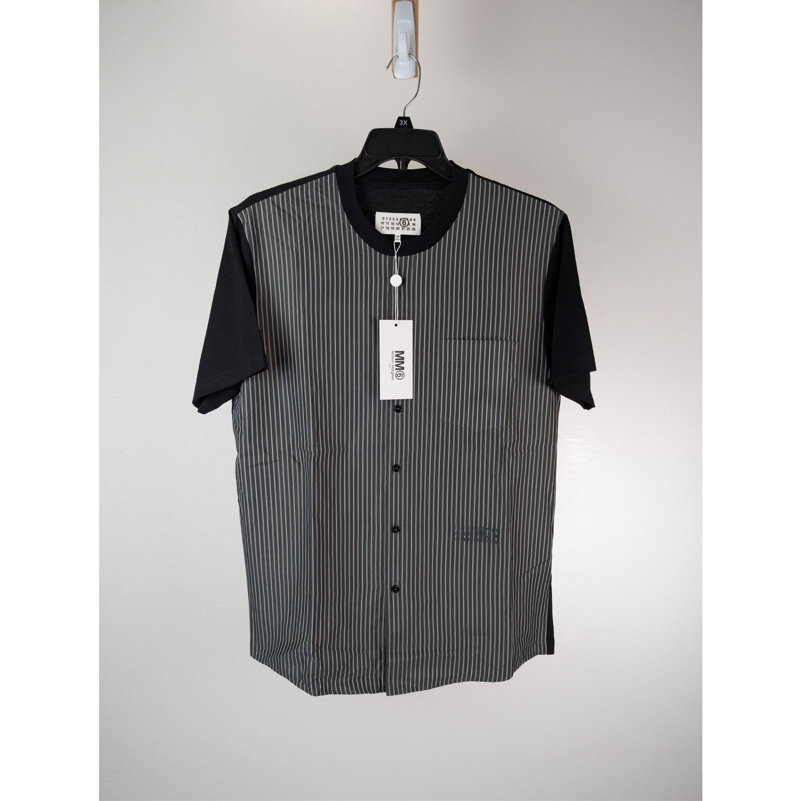 Maison Margiela o1rshd1 striped button-up t-shirt in Black Size US M / EU 48-50 / 2 - 2 Thumbnail