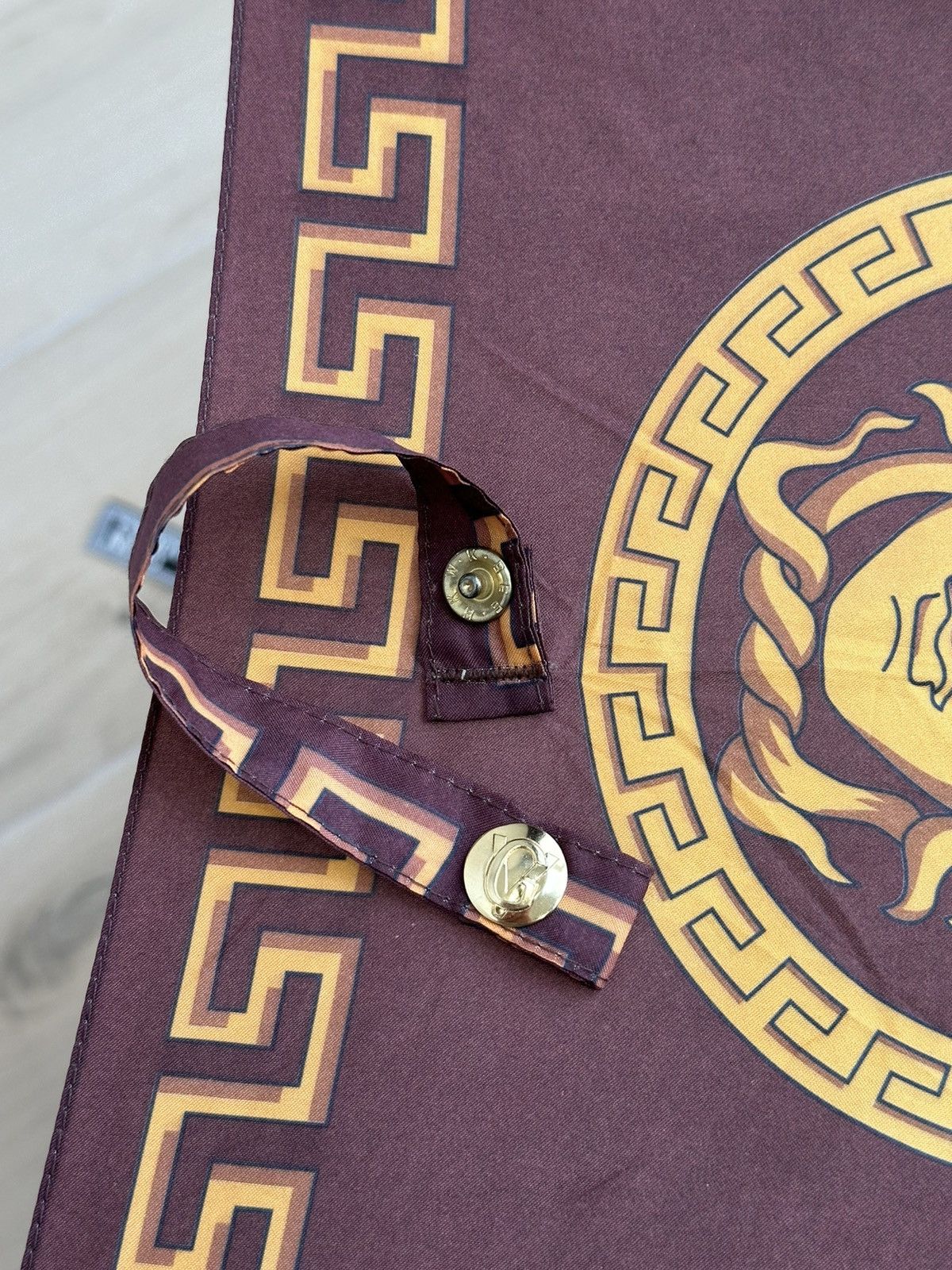 Versace NEW Vintage Versace Medusa Umbrella Brown / Gold 90’s Size ONE SIZE - 6 Thumbnail