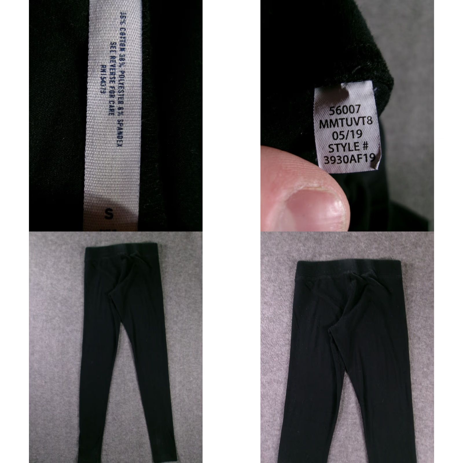Aeropostale AeroPostale Leggings Womens S Fleece Lined Stretch Black Skinny Pull On Cozy Size 28" / US 6 / IT 42 - 8 Thumbnail
