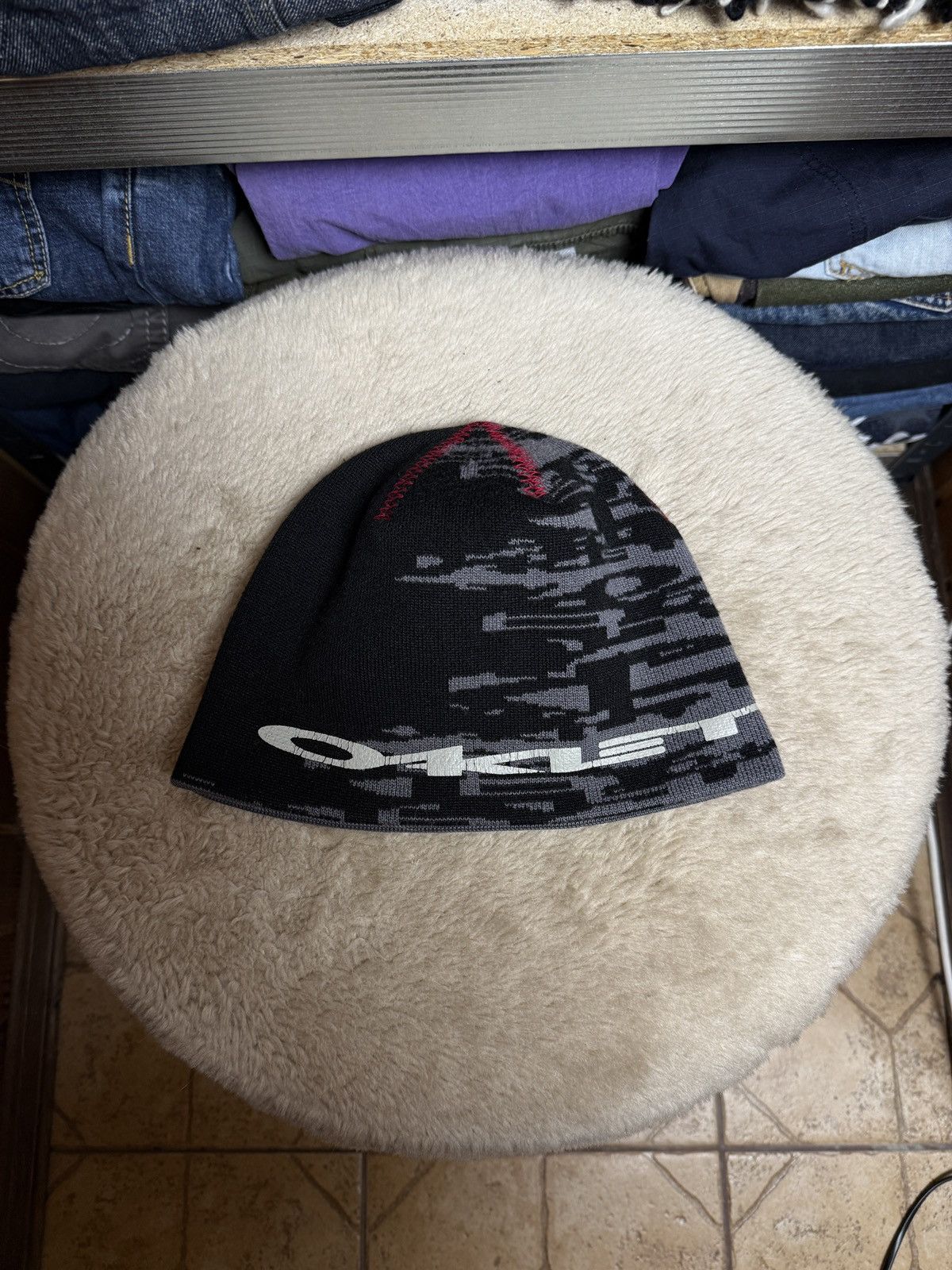 Oakley 00s OAKLEY VINTAGE BEANIE HAT OVERPRINT CAMO Y2K SOFTWARE Size ONE SIZE - 1 Thumbnail