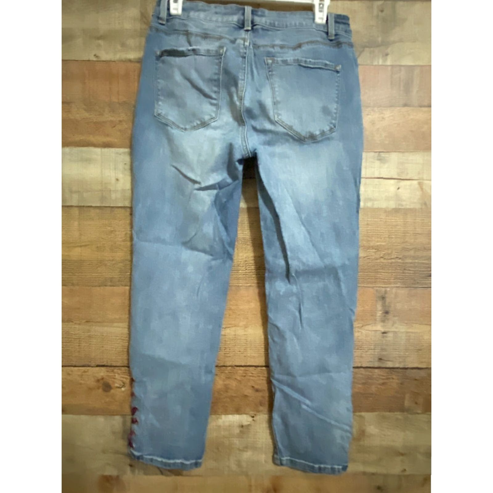 Vintage VINTAGE Ladies 6 Kaari Blue Girlfriend Ankle Jeans Lace Up Distressed Size 28" / US 6 / IT 42 - 3 Thumbnail