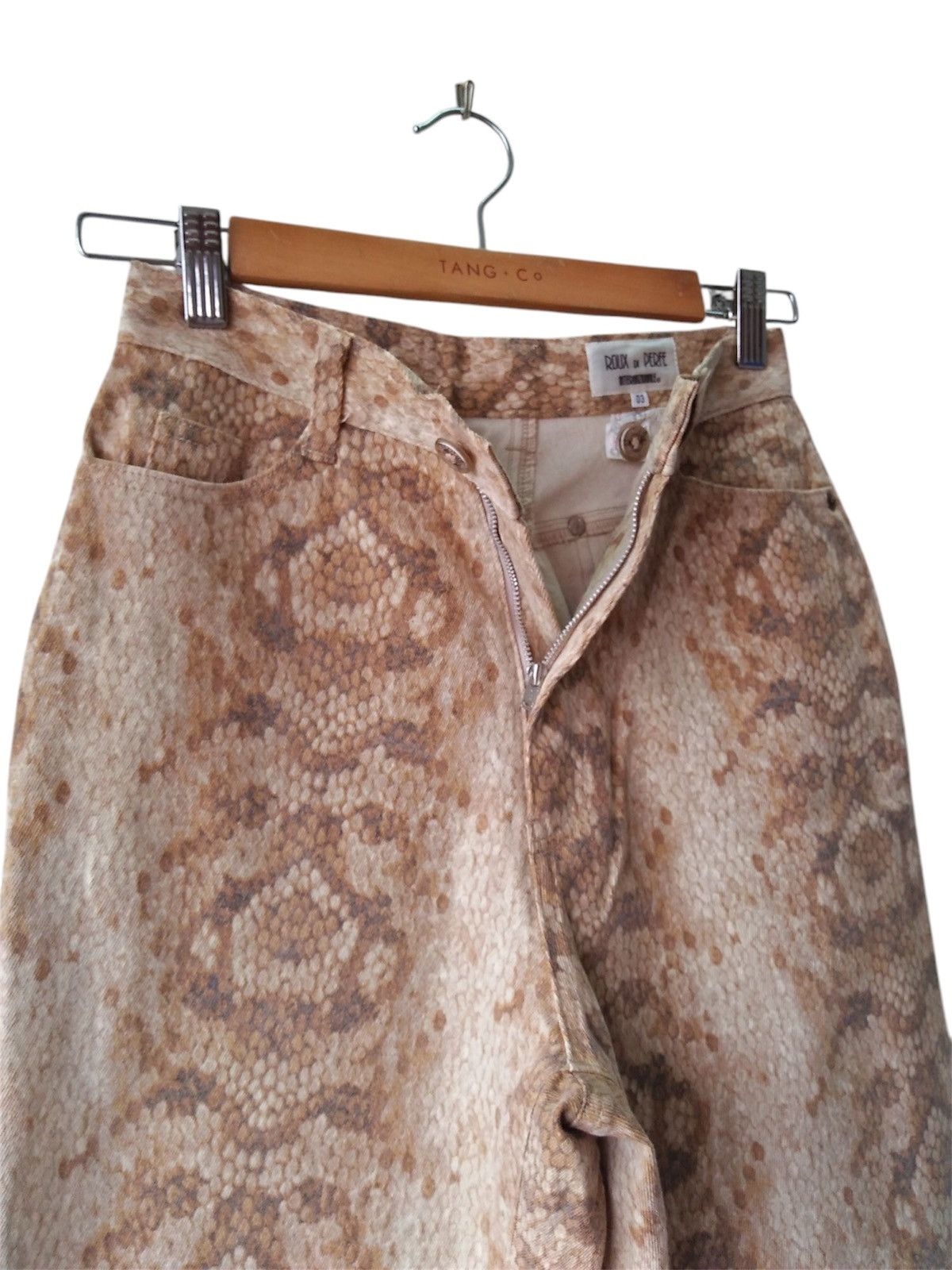 If Six Was Nine Rare!! Vintage Snake Skin ROUX DI PERFE Flare Jeans Size US 28 / EU 44 - 3 Thumbnail