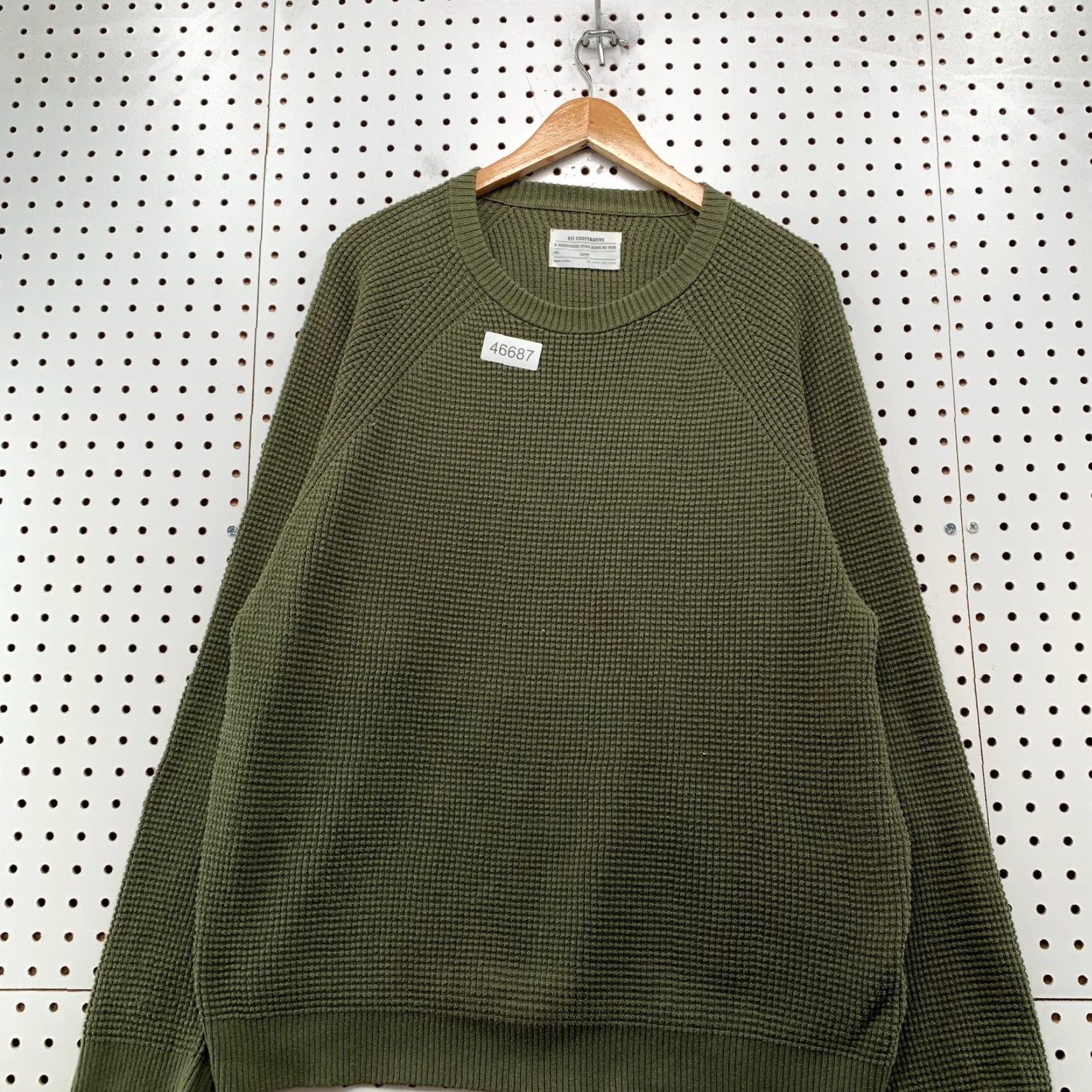 Vintage REI Cooperative Guide Sweater Mens Large Green Waffle Knit Heavyweight Casual Winter Mens Size US L / EU 52-54 / 3 - 5 Thumbnail
