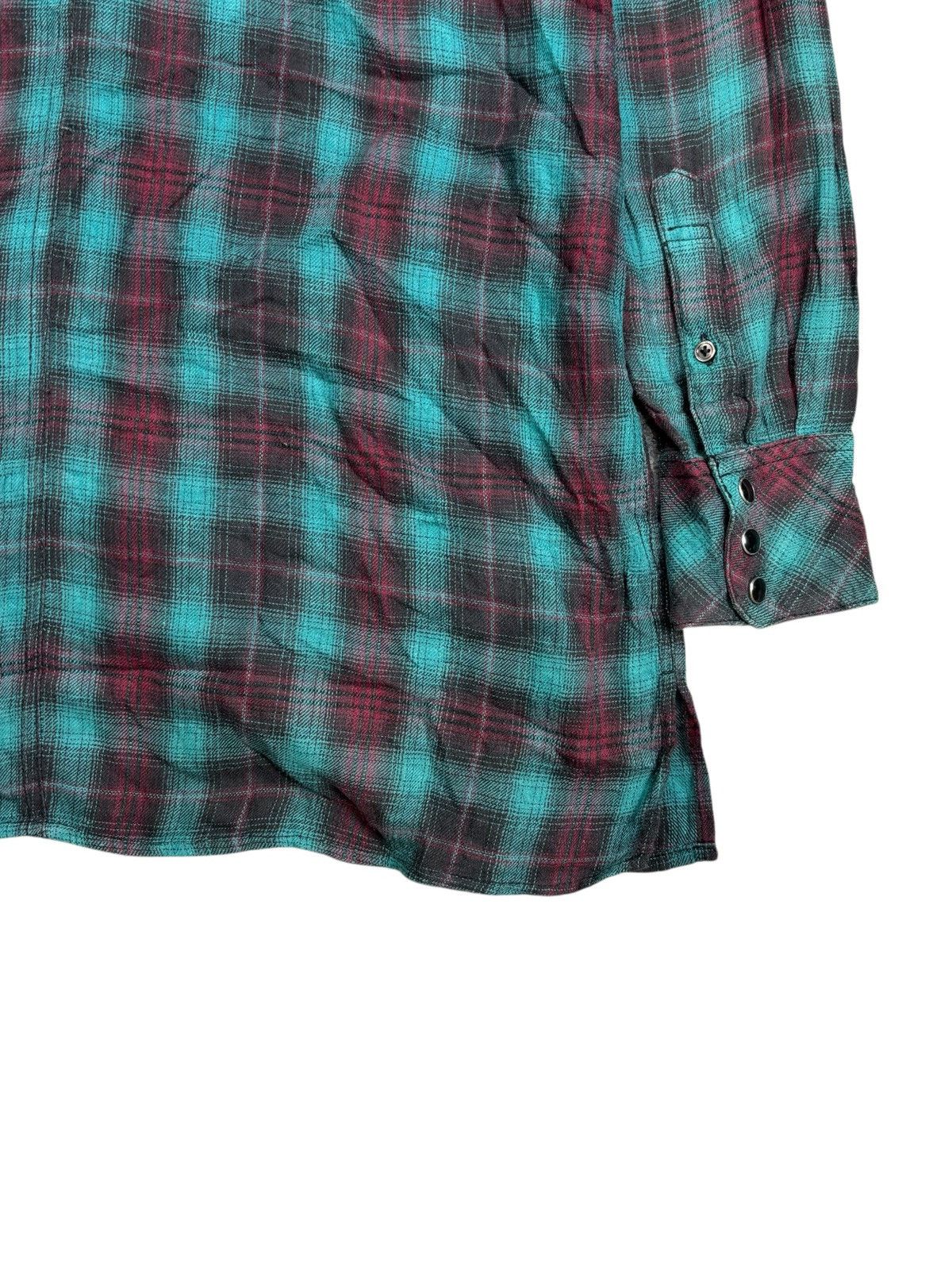 Le Grande Bleu (L.G.B.) 2000s No ID - Vkei Style Hooded Flannel Button Shirt Size US M / EU 48-50 / 2 - 6 Thumbnail