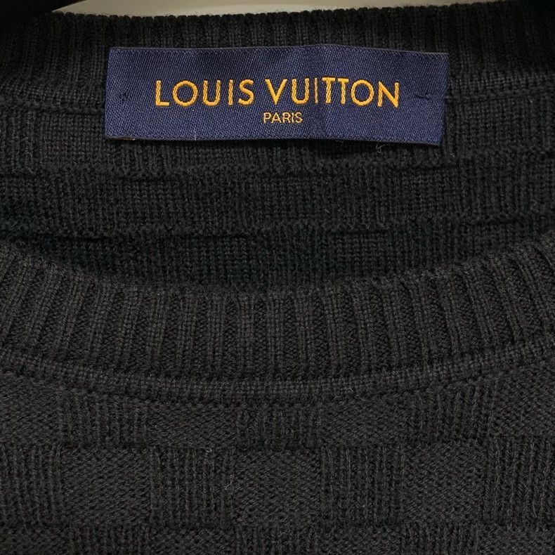 Louis Vuitton Louis Vuitton Navy Checkered Sweater Size S-2506 Size S / US 4 / IT 40 - 3 Thumbnail