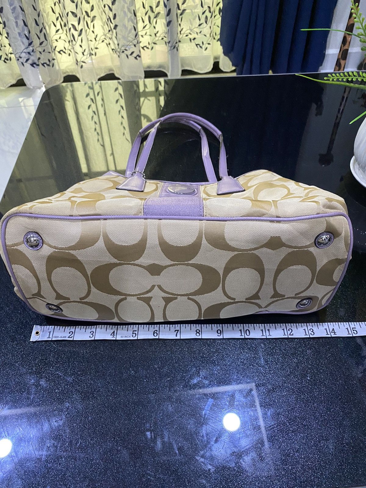 Coach Lavendar & Tan Coach Kiss Lock Purse Size ONE SIZE - 21 Thumbnail